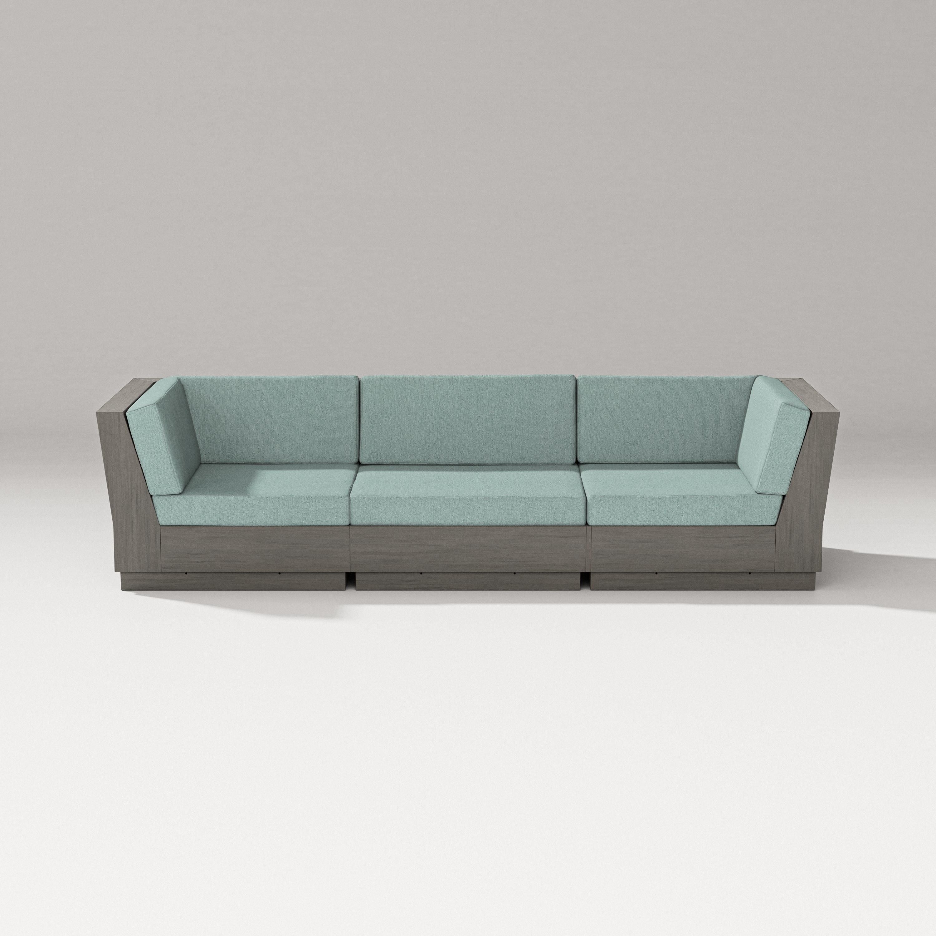 PW Designer Series Elevate Sofa Sectional in Driftwood / Glacier Spa