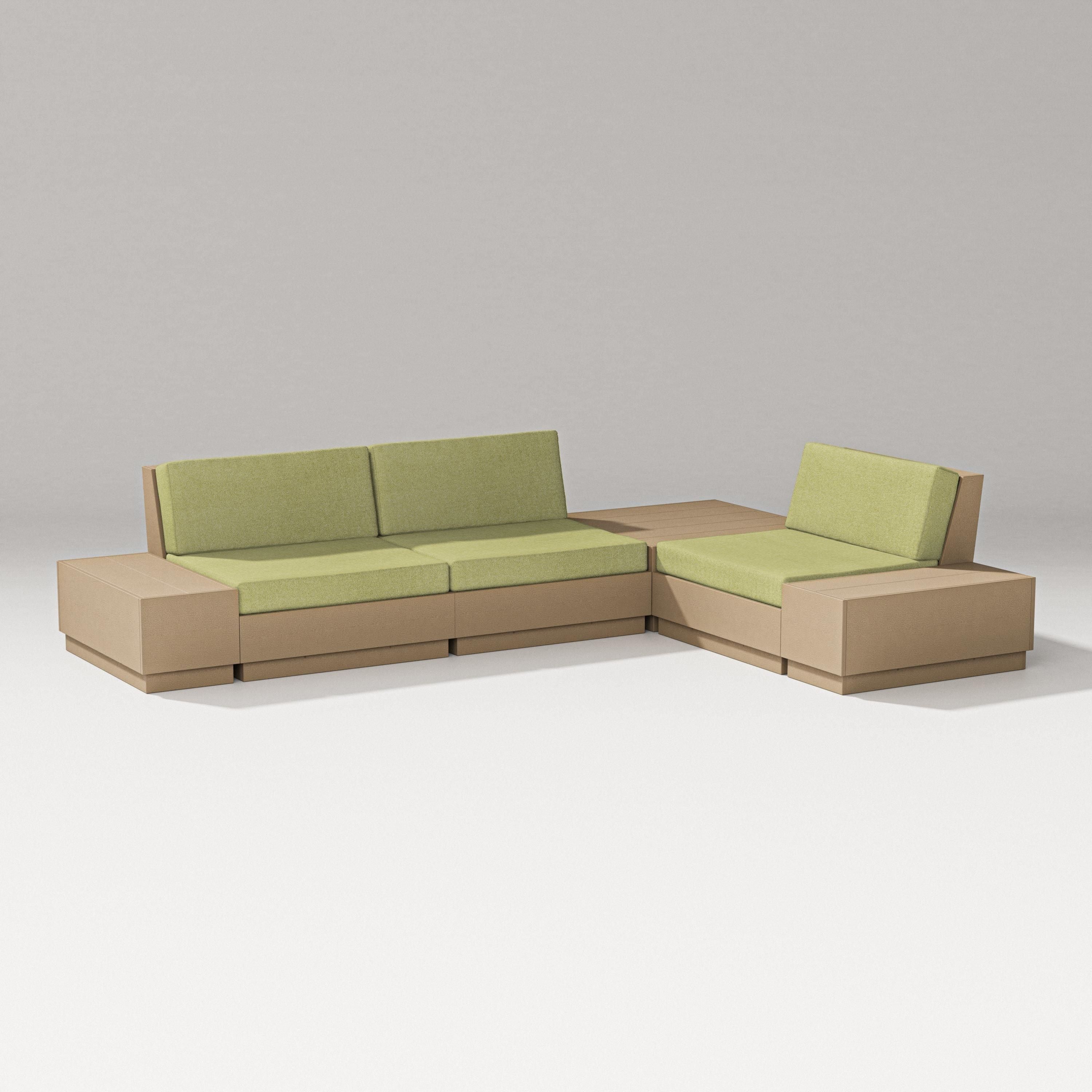 PW Designer Series Elevate 6-Piece Corner Sectional in Vintage Sahara / Chartreuse Boucle