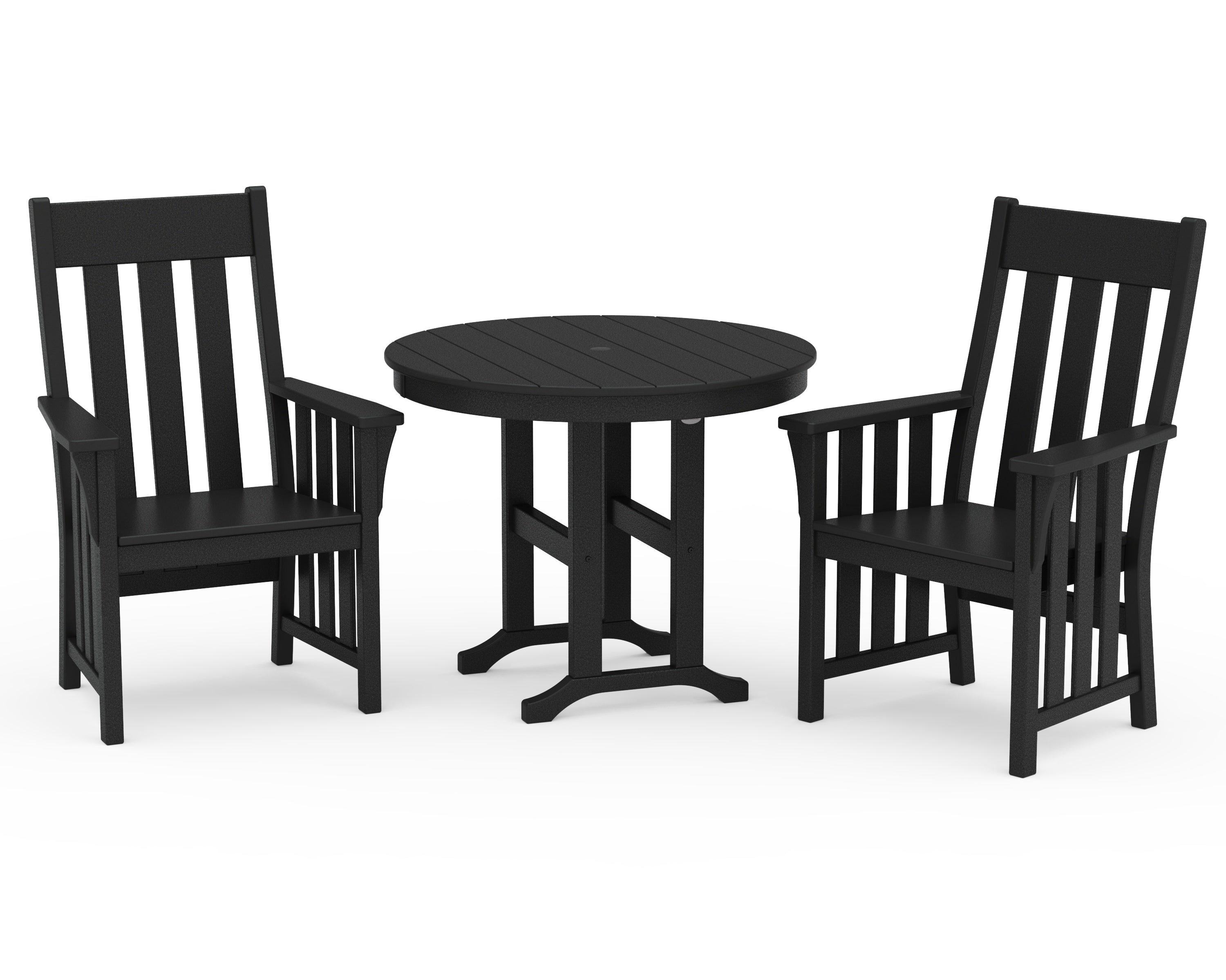 Martha Stewart by POLYWOOD Acadia 3-Piece Farmhouse Dining Set in Black