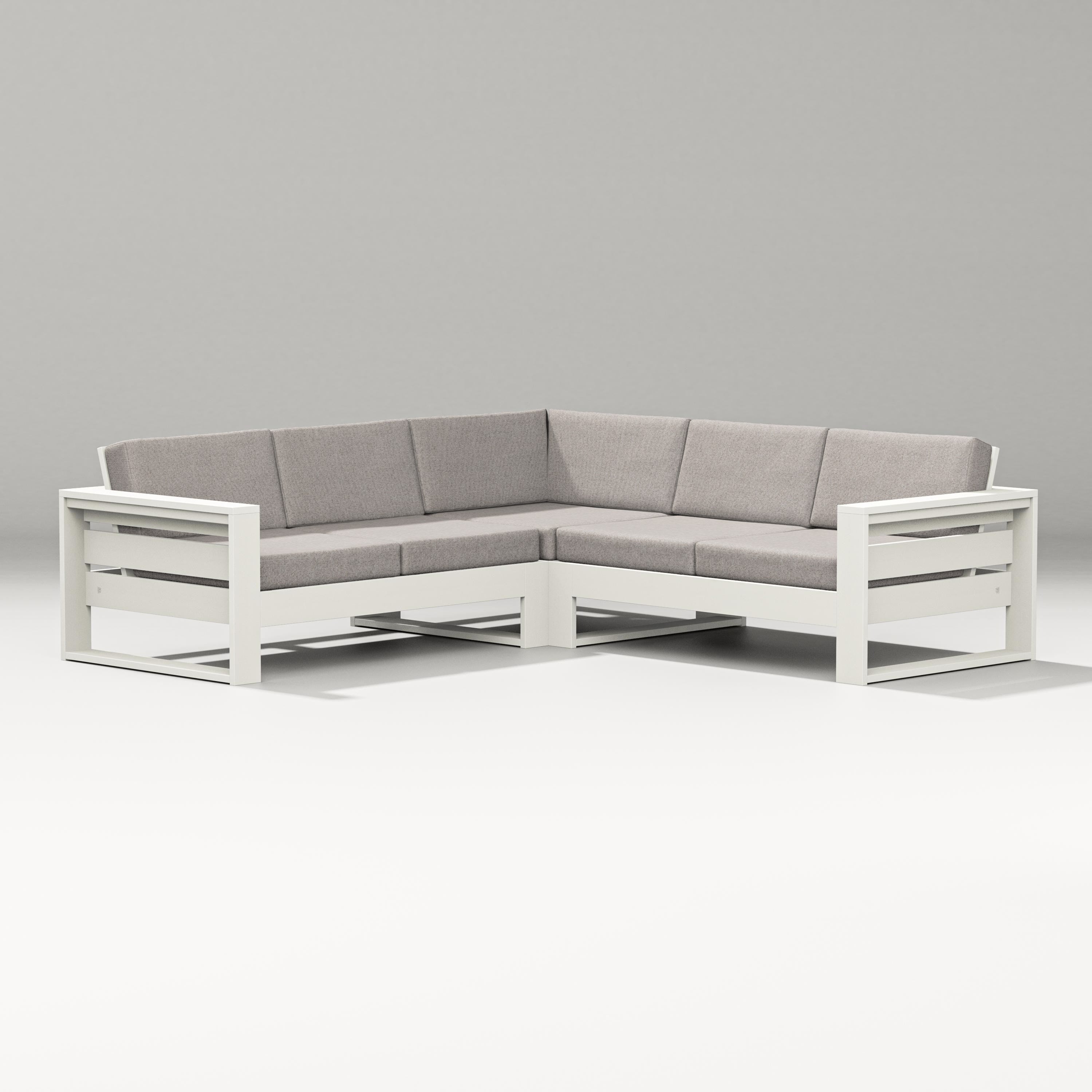 PW Designer Series Latitude Corner Sectional in Vintage White / Weathered Tweed