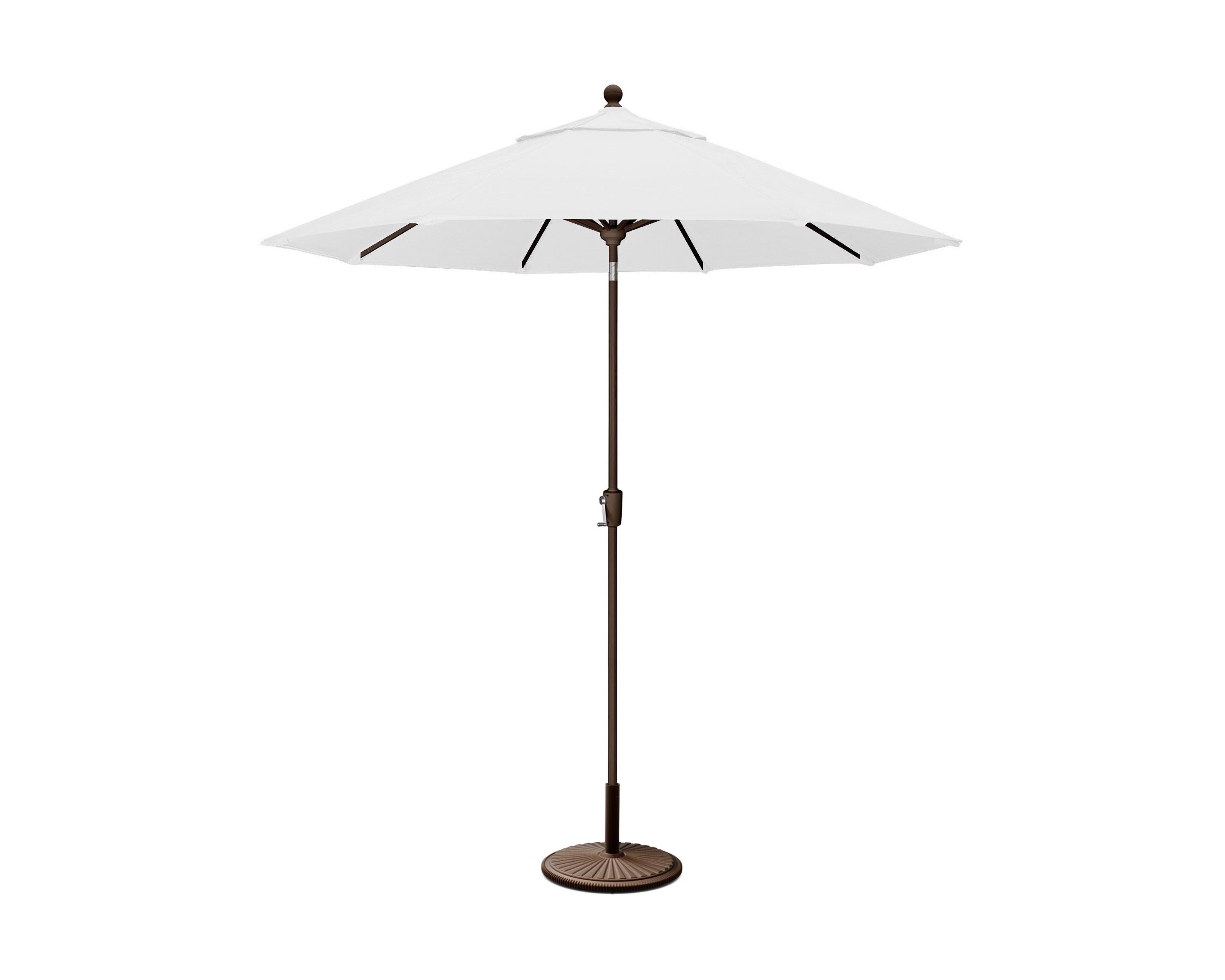 POLYWOOD 9' Tilt Market Umbrella & Base - Bar Height in Bronze / Natural