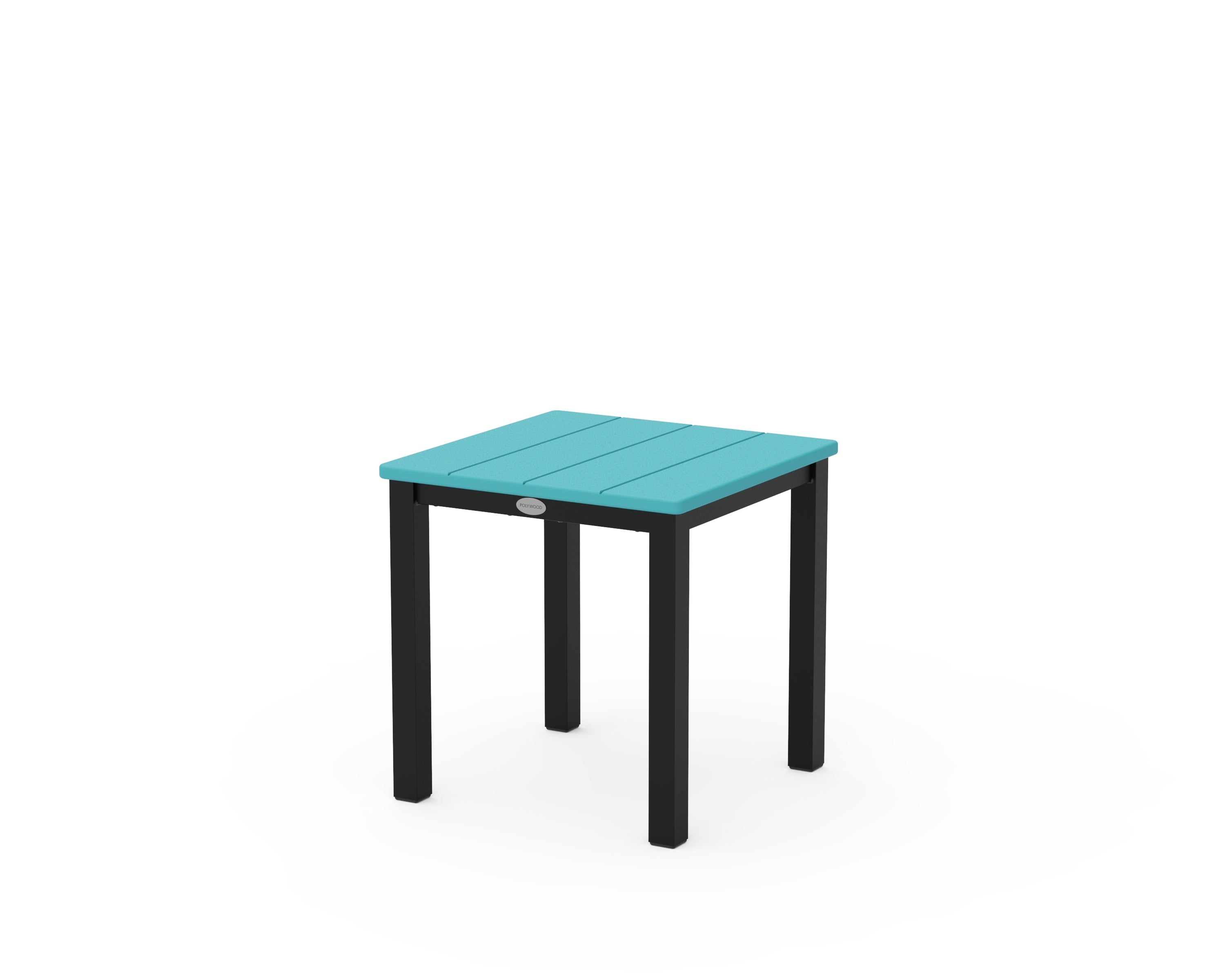 POLYWOOD Main Street 18" Side Table in Black / Aruba