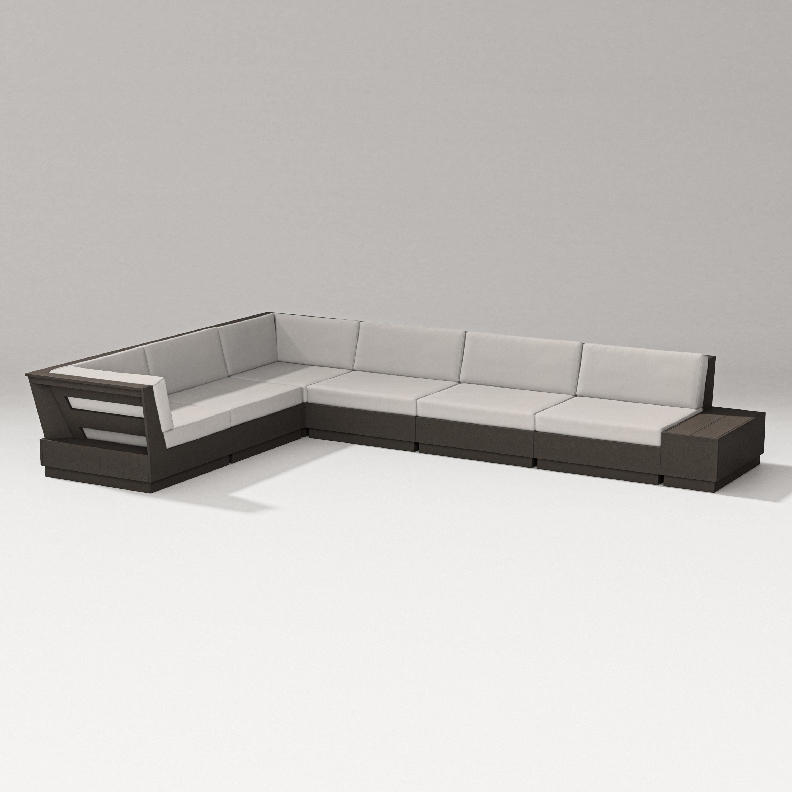 PW Designer Series Elevate 7-Piece Corner Sectional in Vintage Coffee / Cast Ash