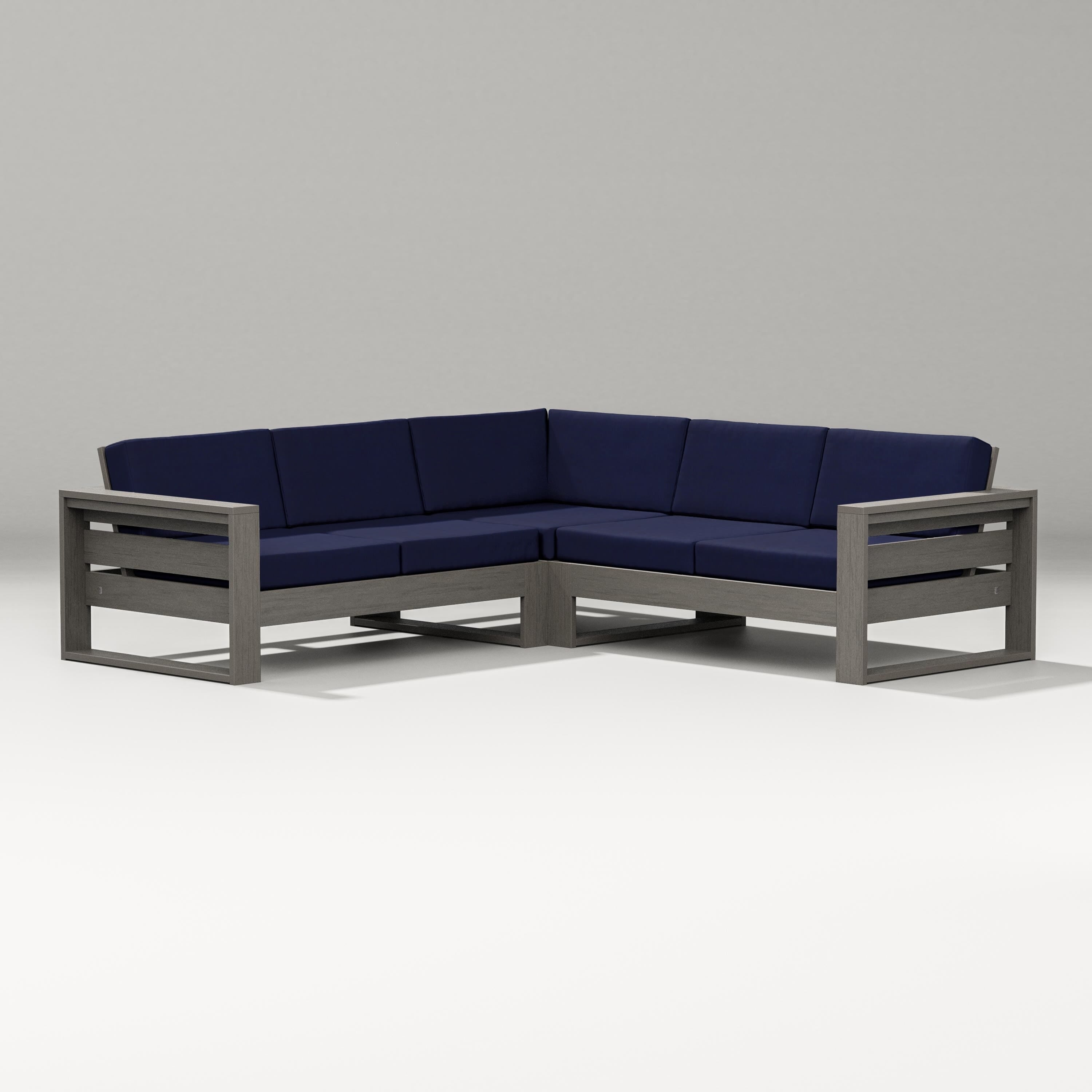 PW Designer Series Latitude Corner Sectional in Driftwood / Navy
