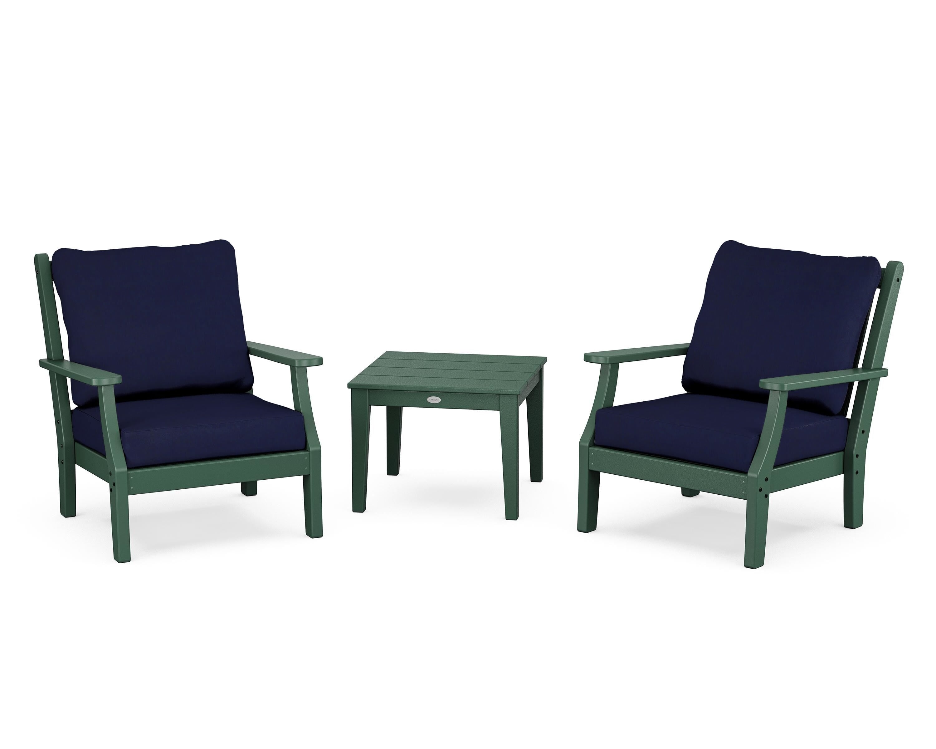 Country Living Wovendale 3-Piece Deep Seating Set in Green / Navy