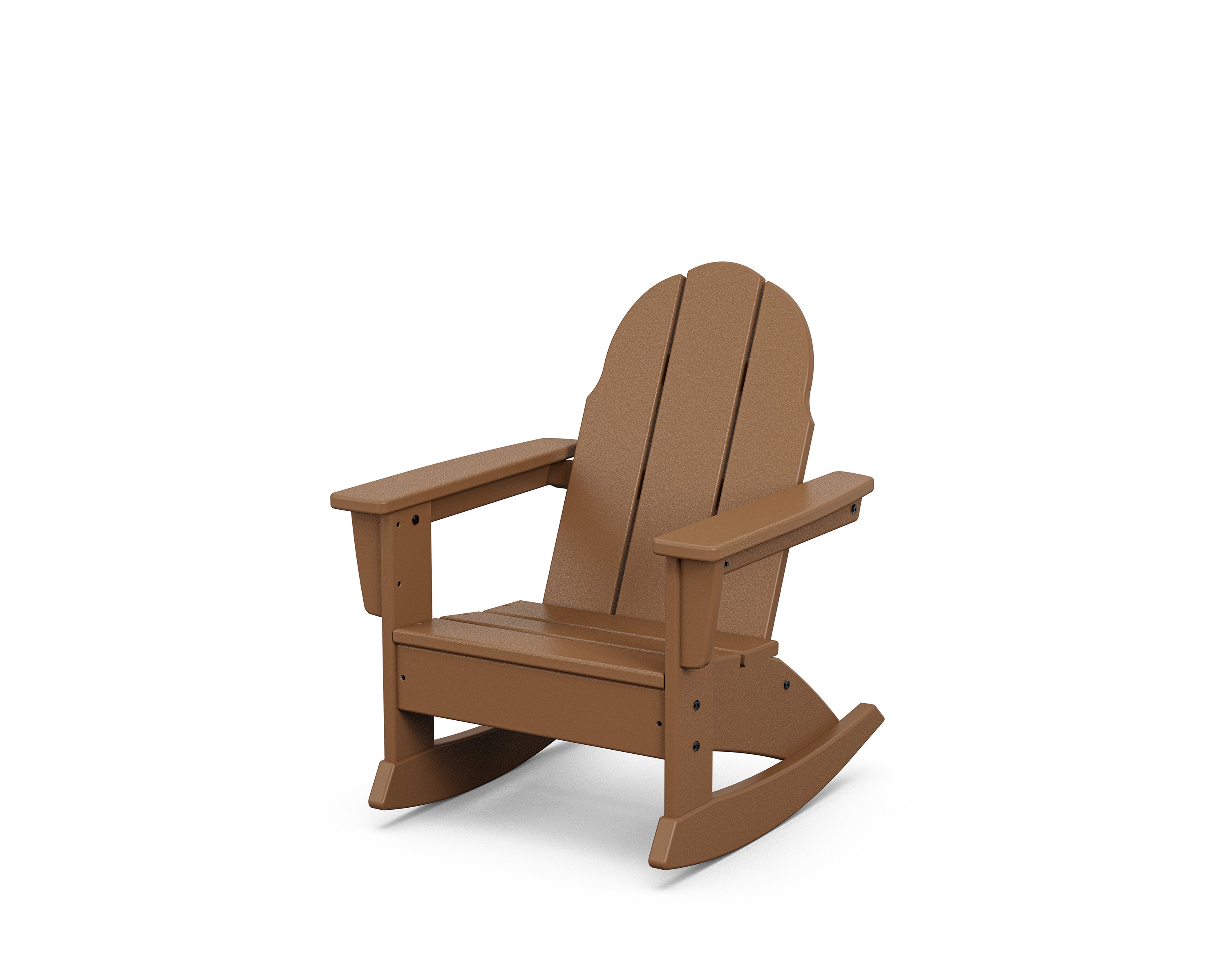 POLYWOOD Kids Vineyard Adirondack Rocking Chair in Teak