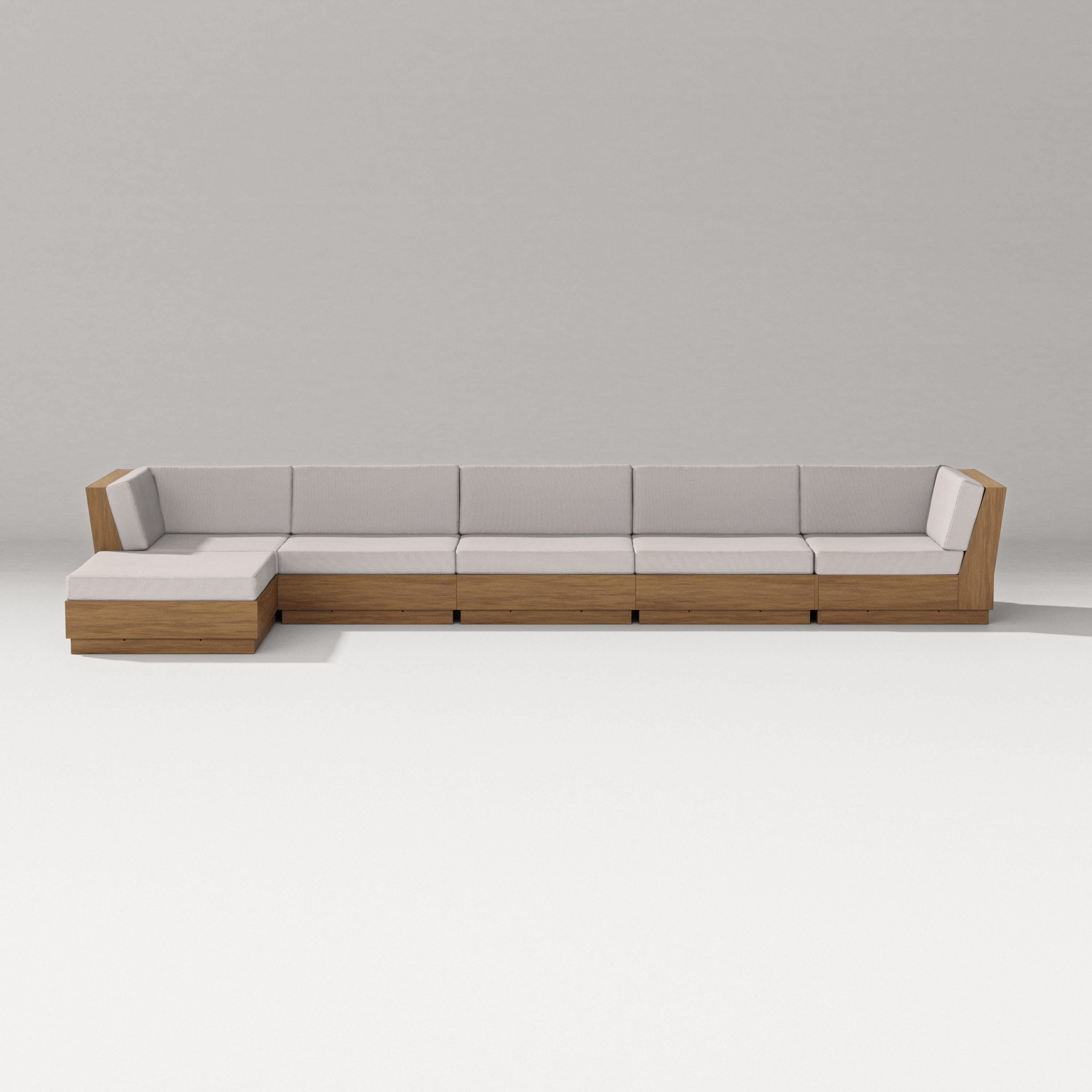 PW Designer Series Elevate 6-Piece Chaise Sectional in Natural / Dune Burlap