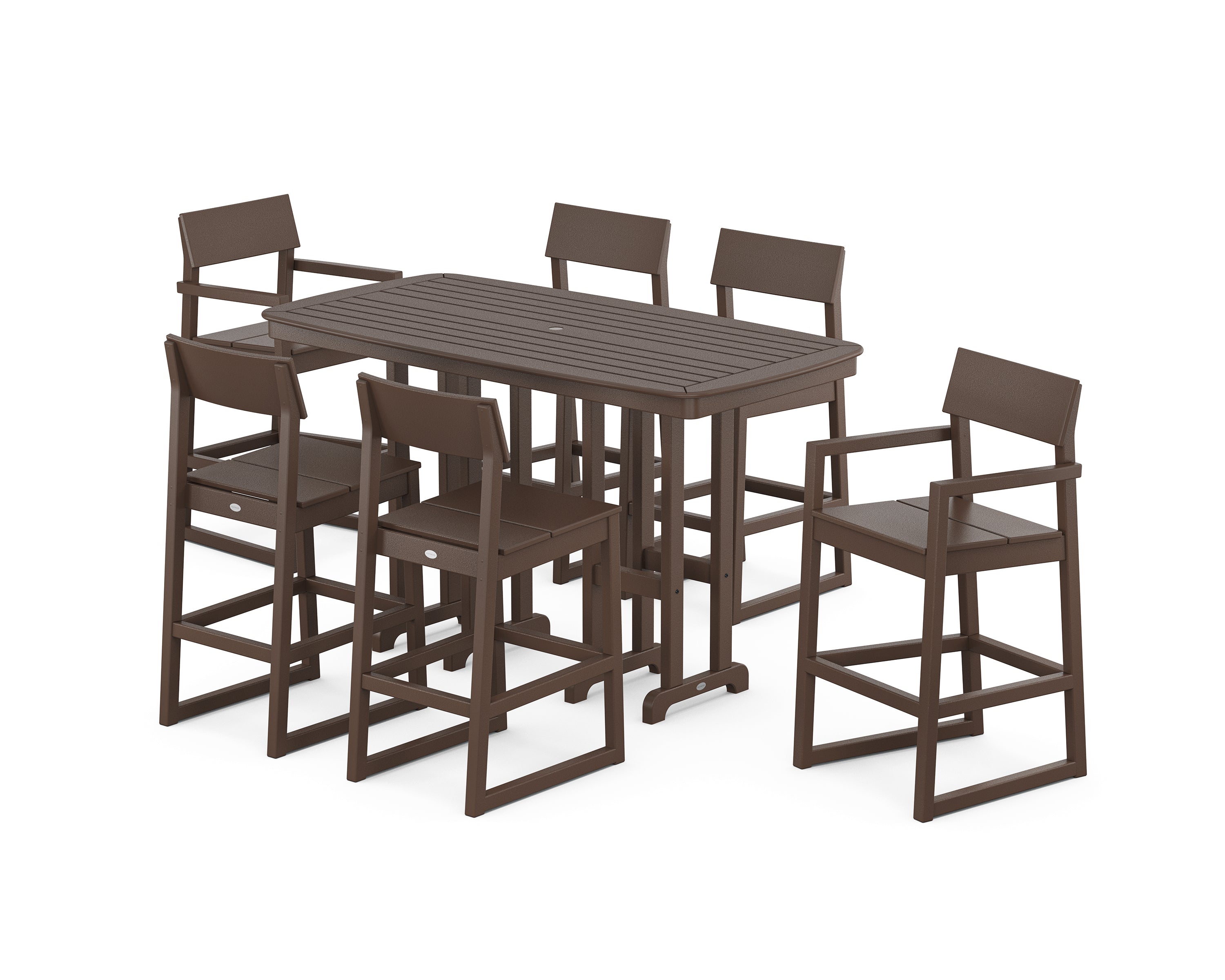 POLYWOOD® EDGE 7-Piece Bar Set in Mahogany