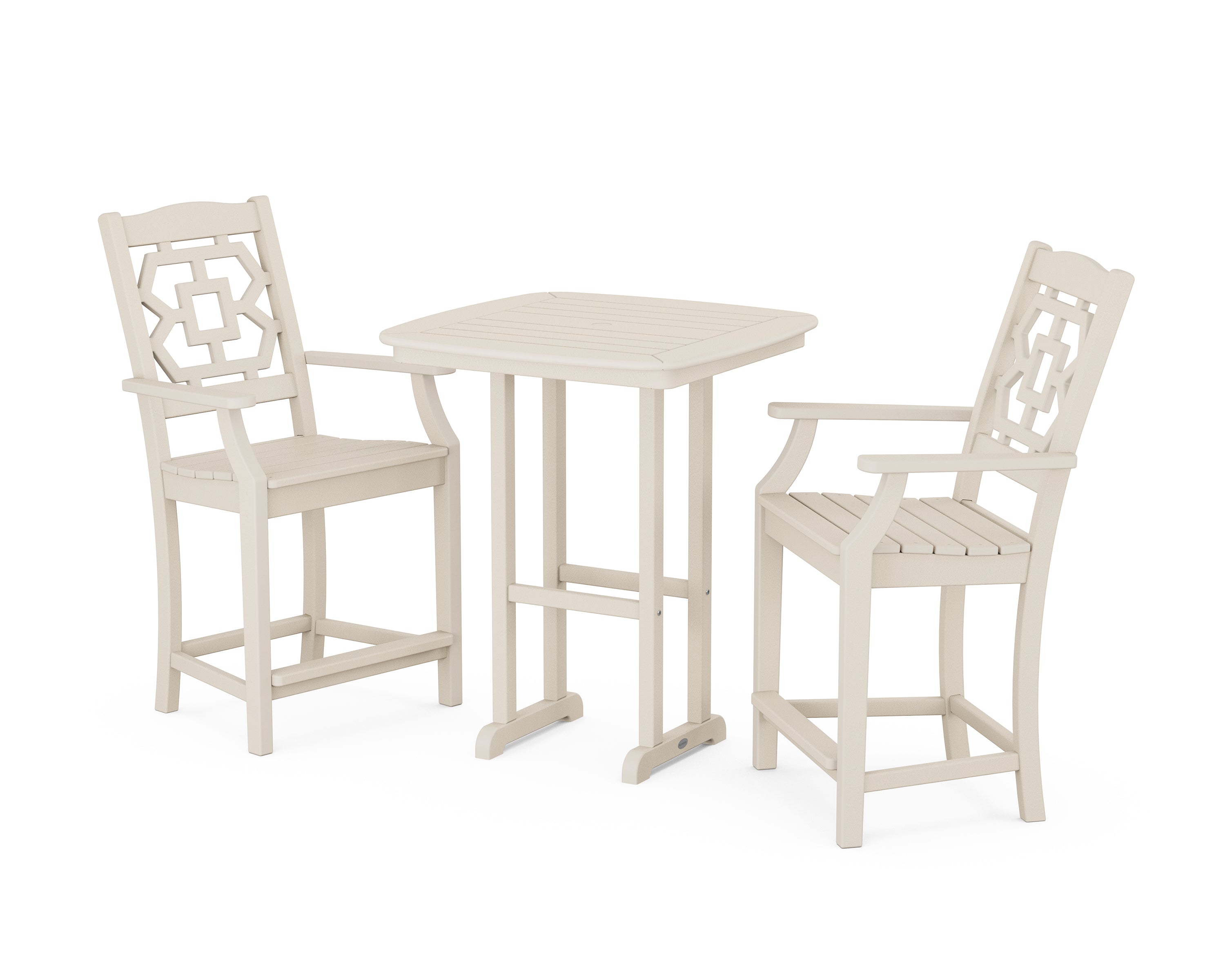 Martha Stewart by POLYWOOD® Chinoiserie 3-Piece Counter Set in Sand