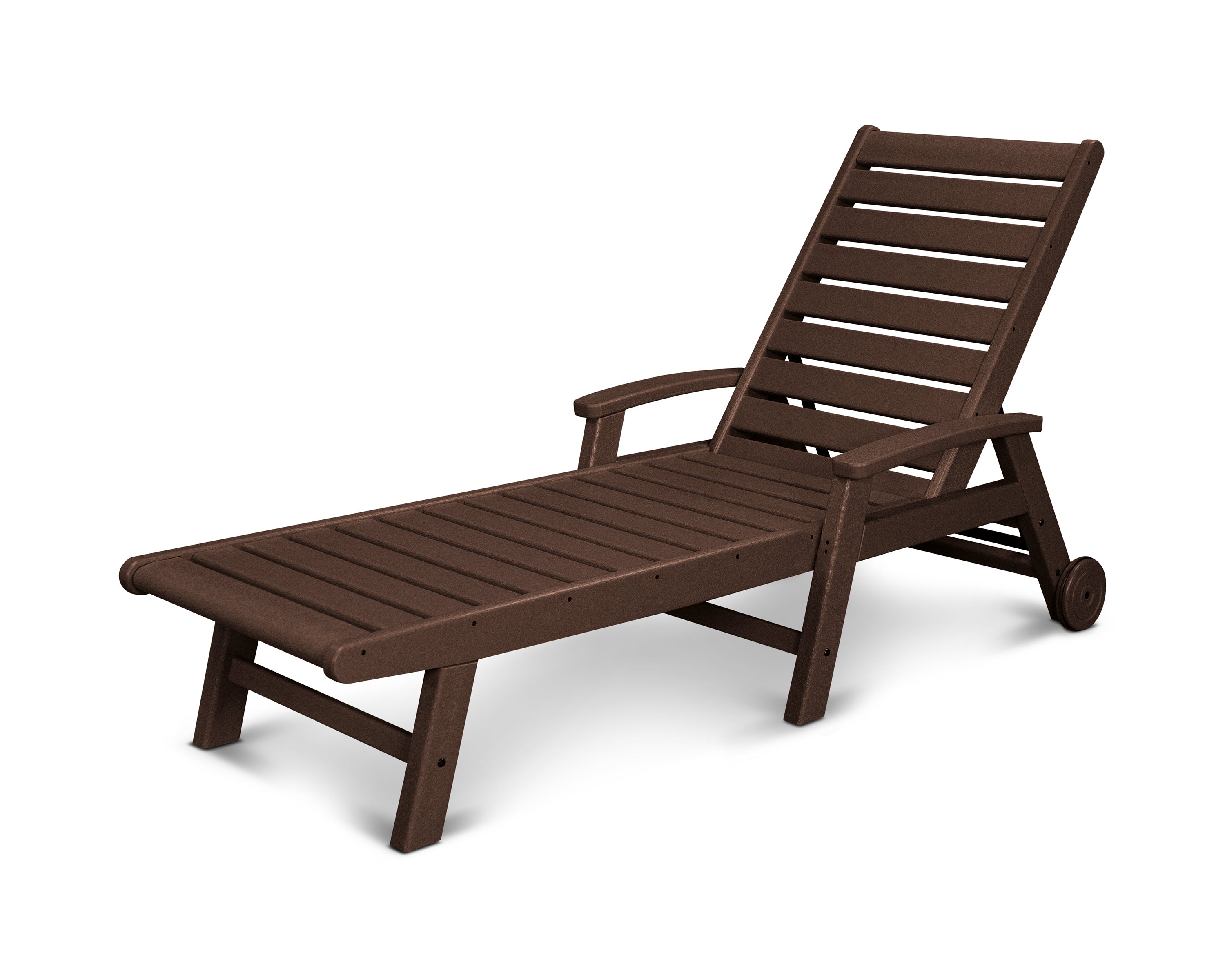 POLYWOOD® Signature Chaise with Wheels in Mahogany