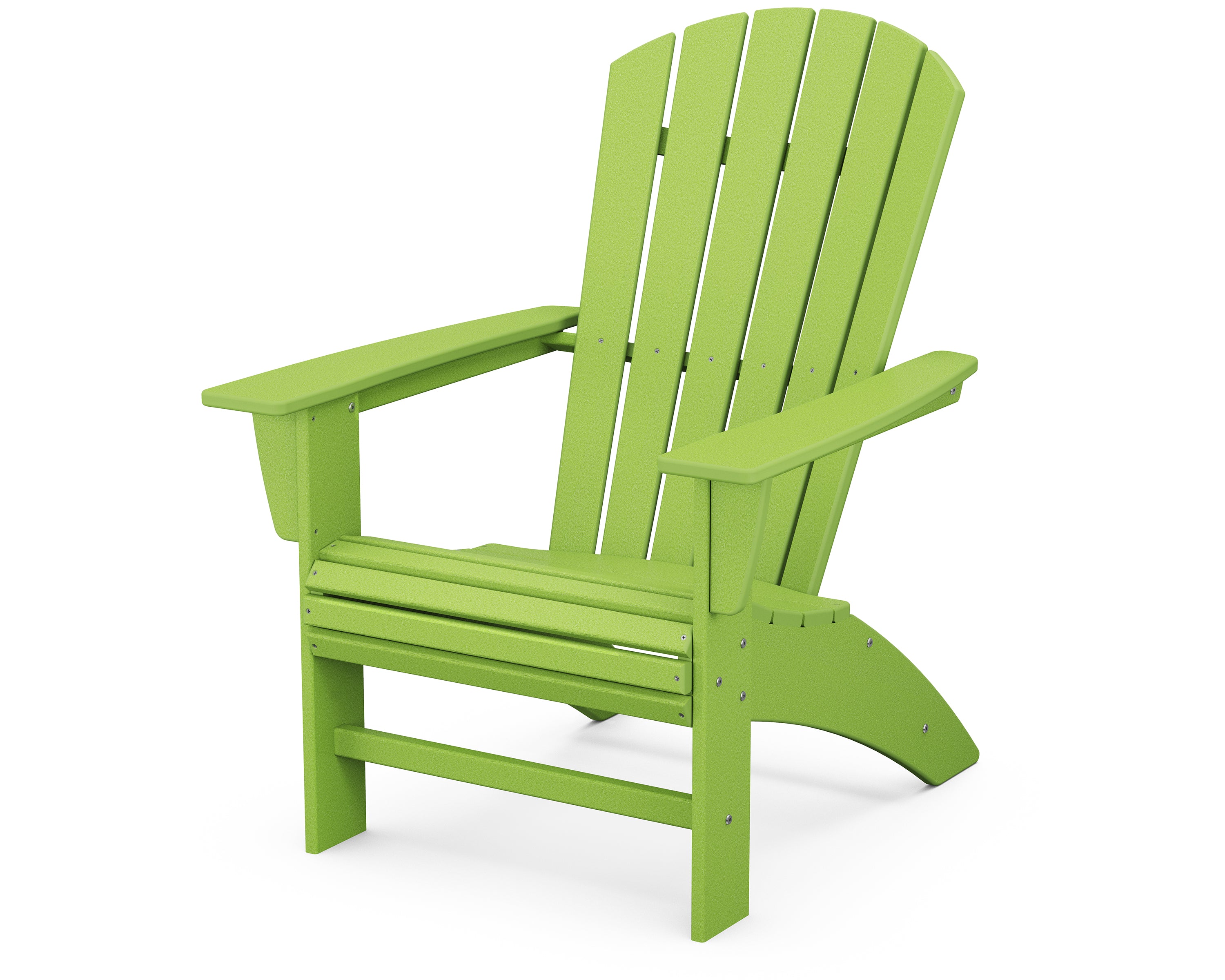 POLYWOOD Nautical Curveback Adirondack Chair in Lime