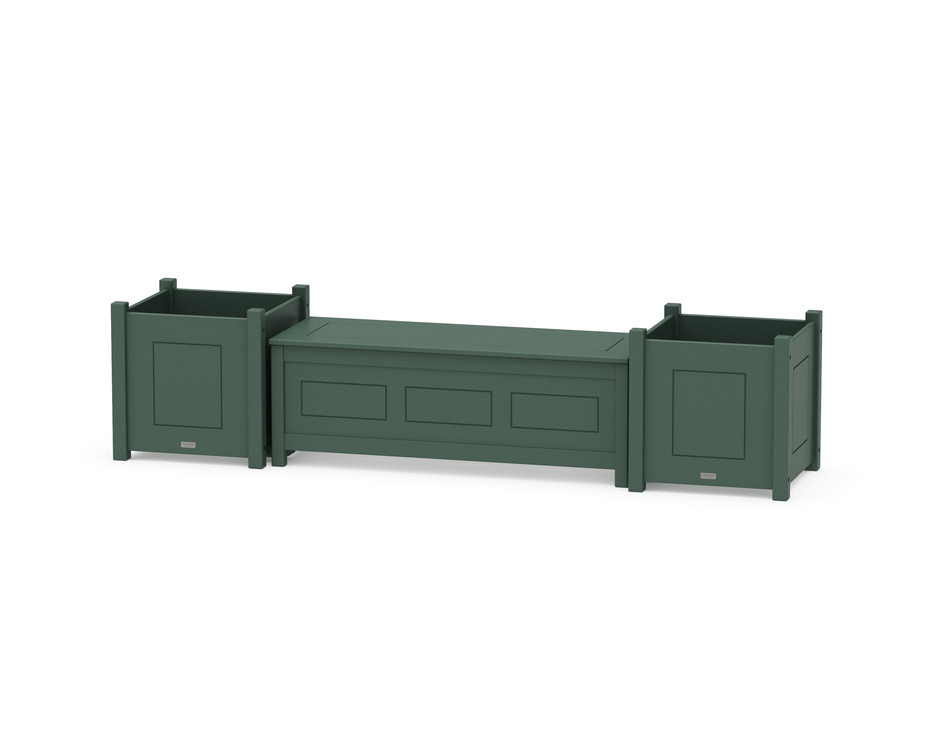 Country Living 48" Country Living Straight Planter Storage Bench Set- Large in Green