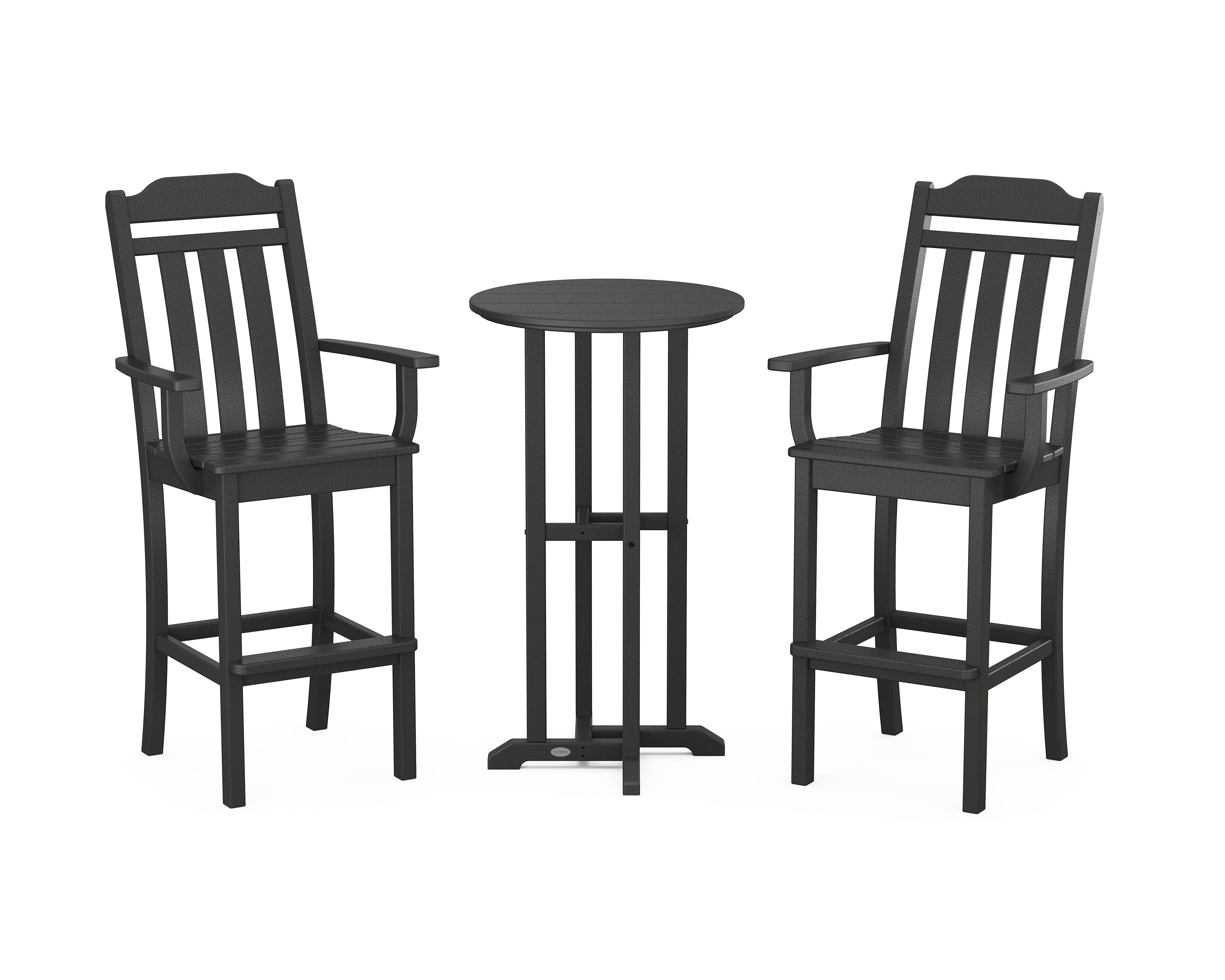 POLYWOOD Country Living 3-Piece Farmhouse Bar Set in Black