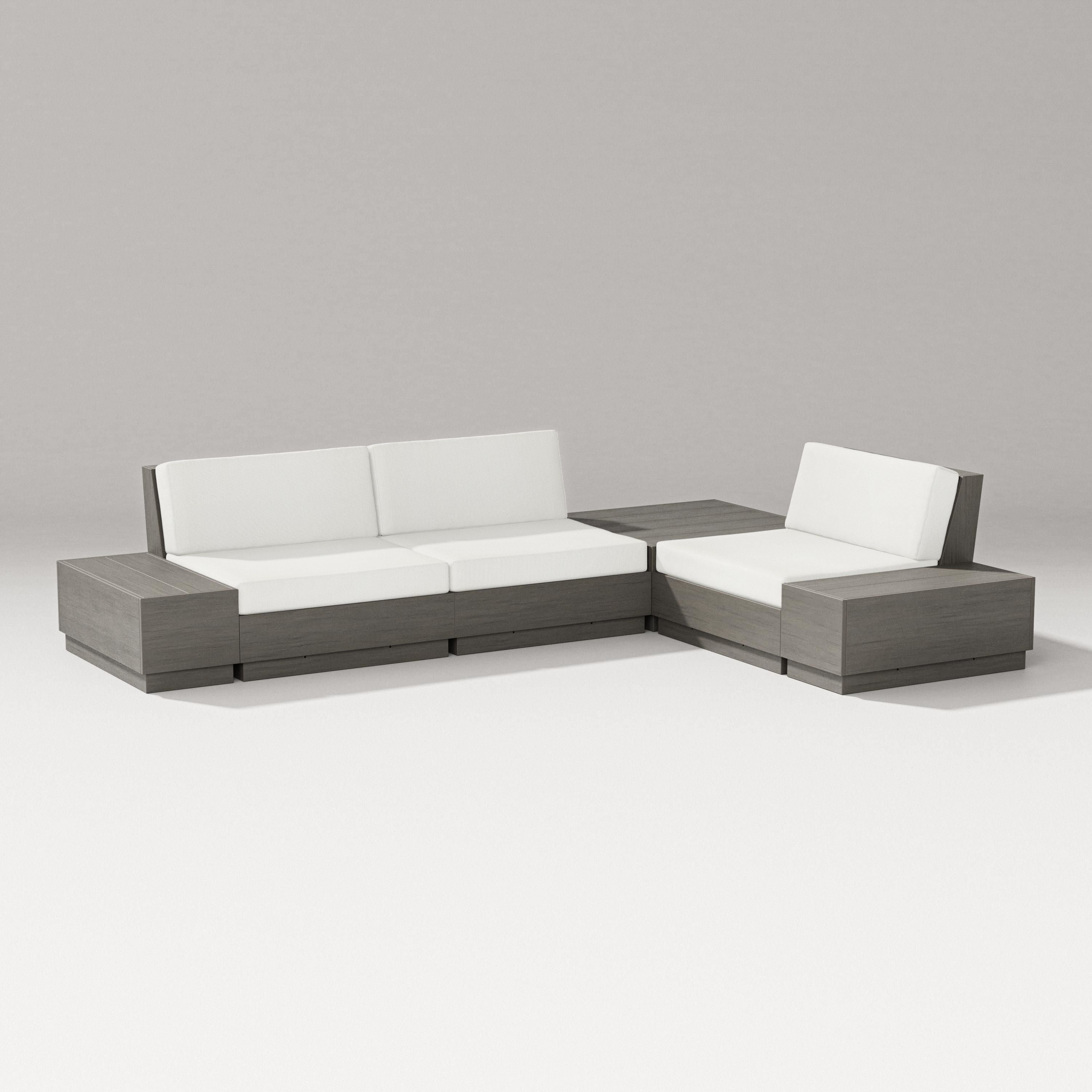 PW Designer Series Elevate 6-Piece Corner Sectional in Driftwood / Natural Linen