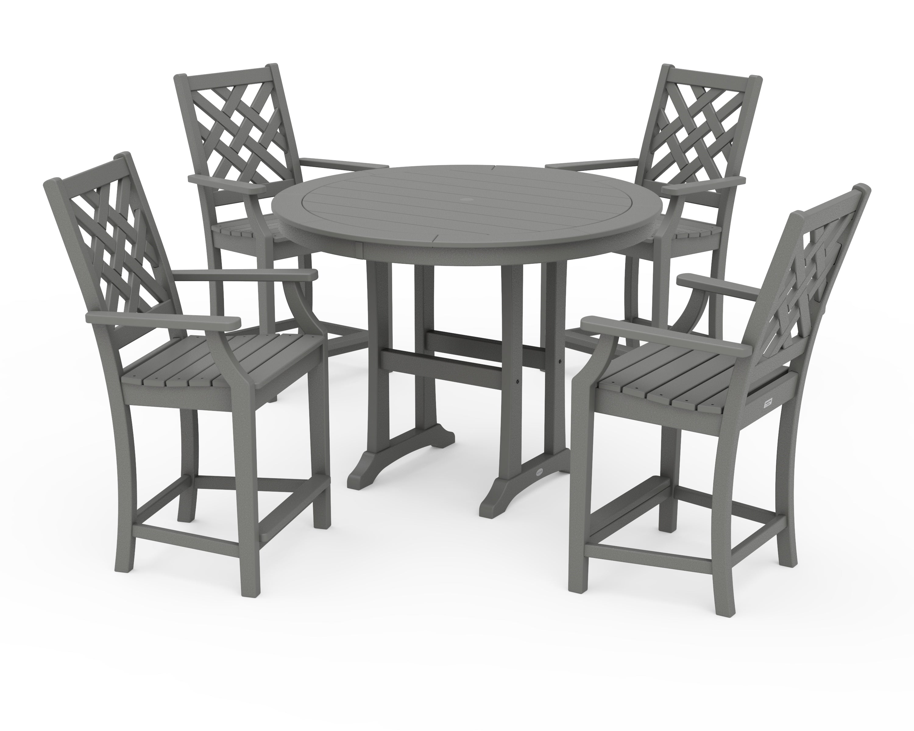 Country Living Wovendale 5-Piece Round Counter Set in Slate Grey