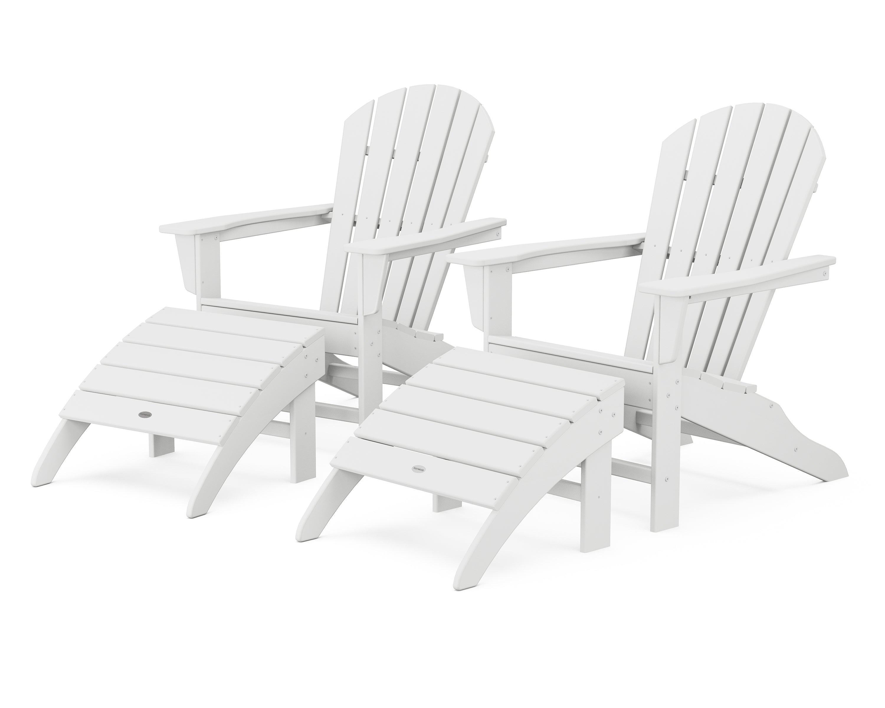 POLYWOOD® South Beach 4-Piece Adirondack Set in White