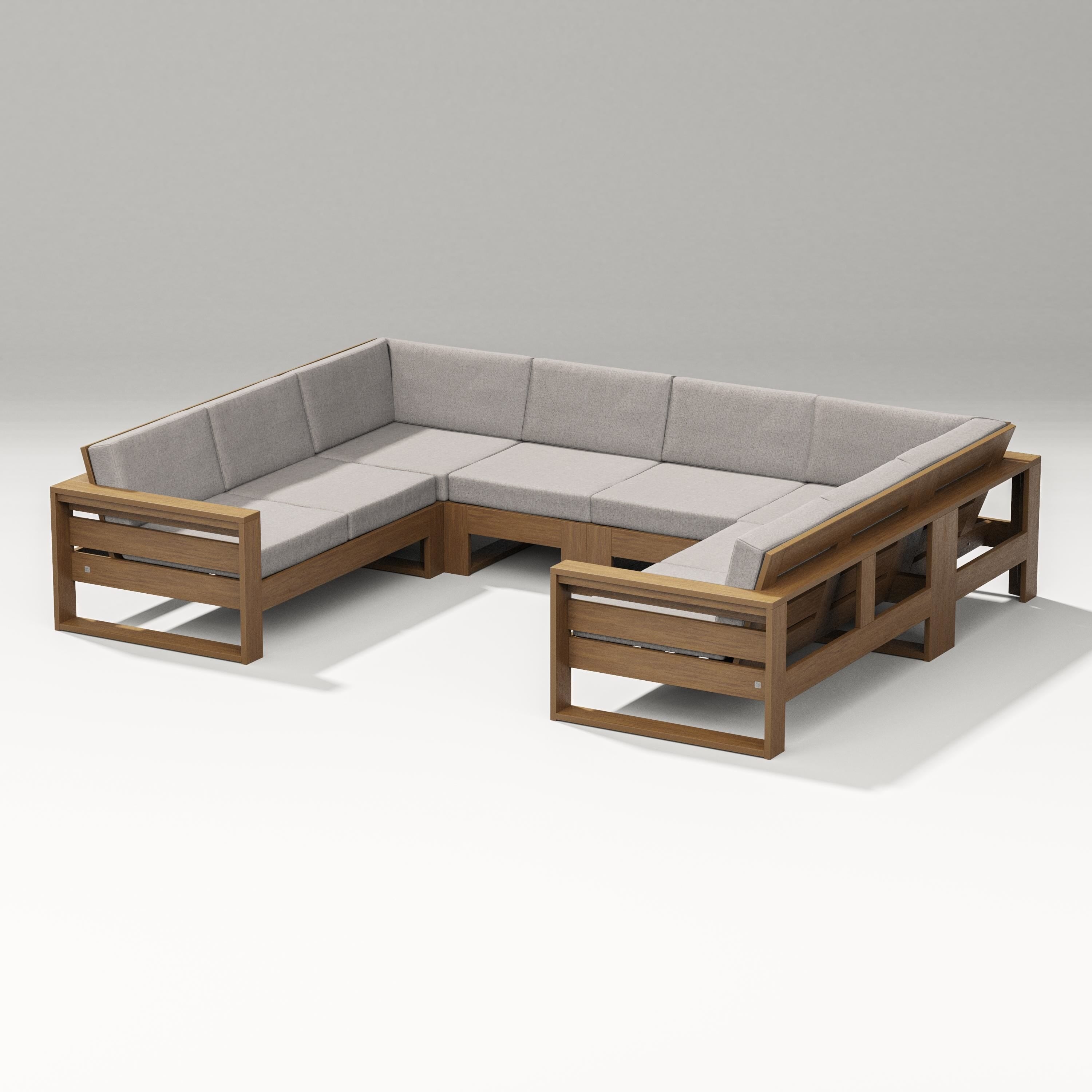 PW Designer Series Latitude U-Shaped Sectional in Natural / Weathered Tweed