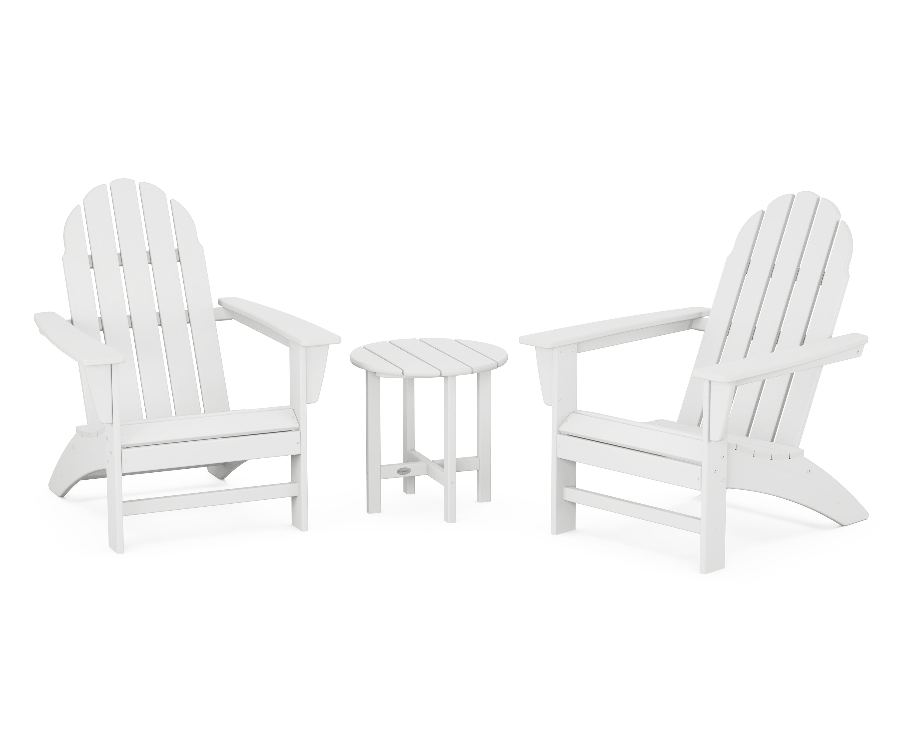 POLYWOOD® Vineyard 3-Piece Adirondack Set in White
