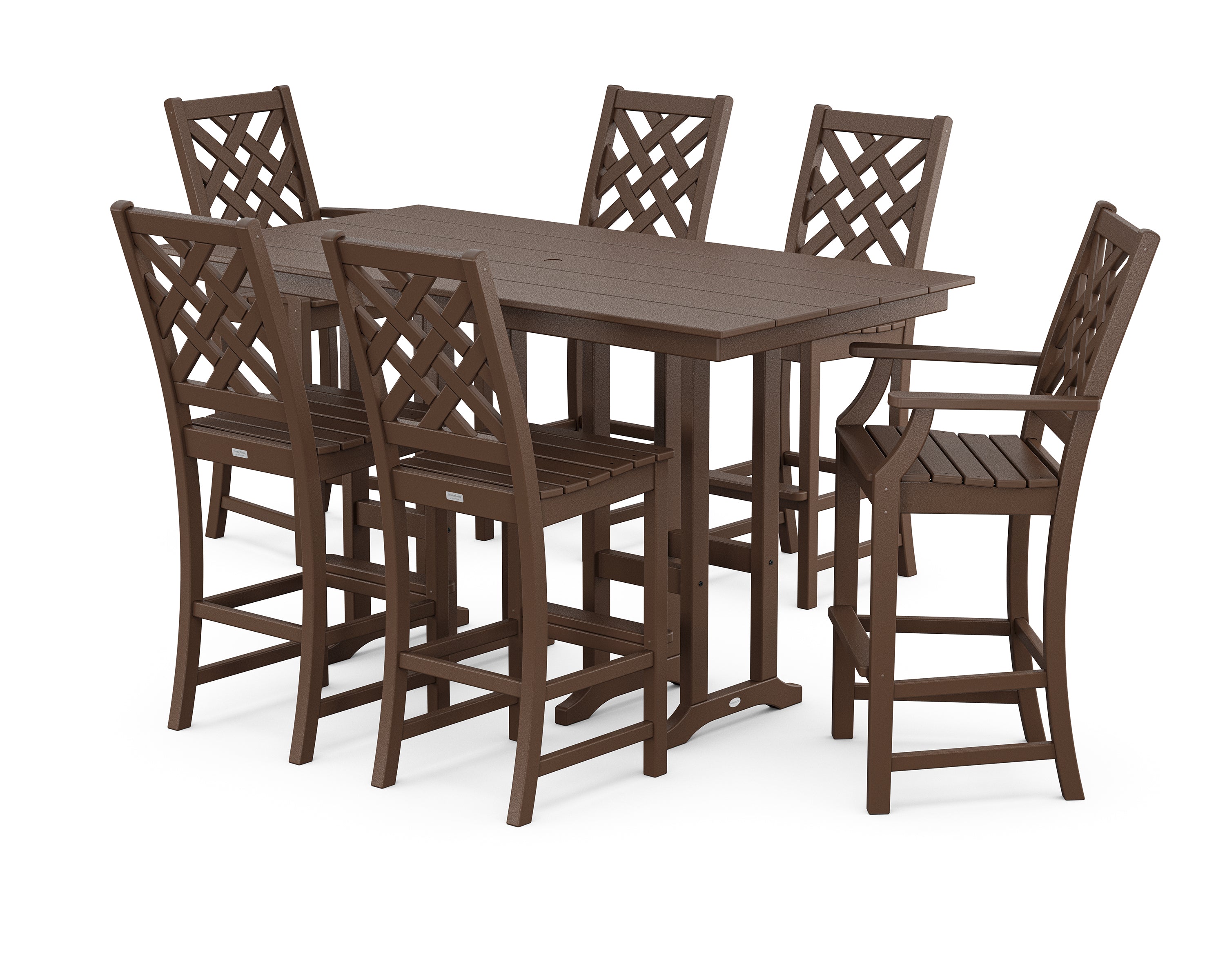 Country Living Wovendale 7-Piece Farmhouse Bar Set in Mahogany