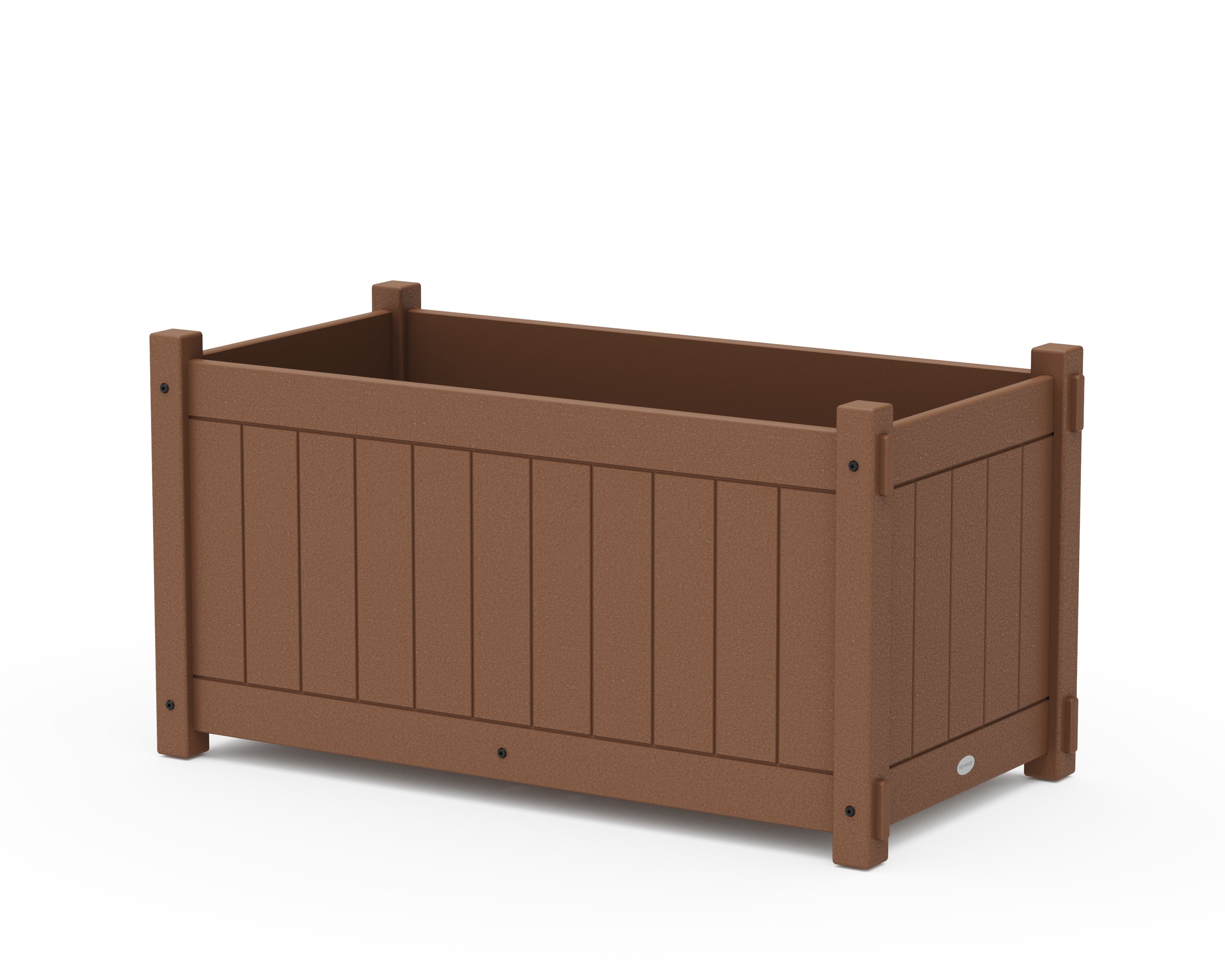 POLYWOOD Vineyard Large Rectangle Double Planter Box in Teak