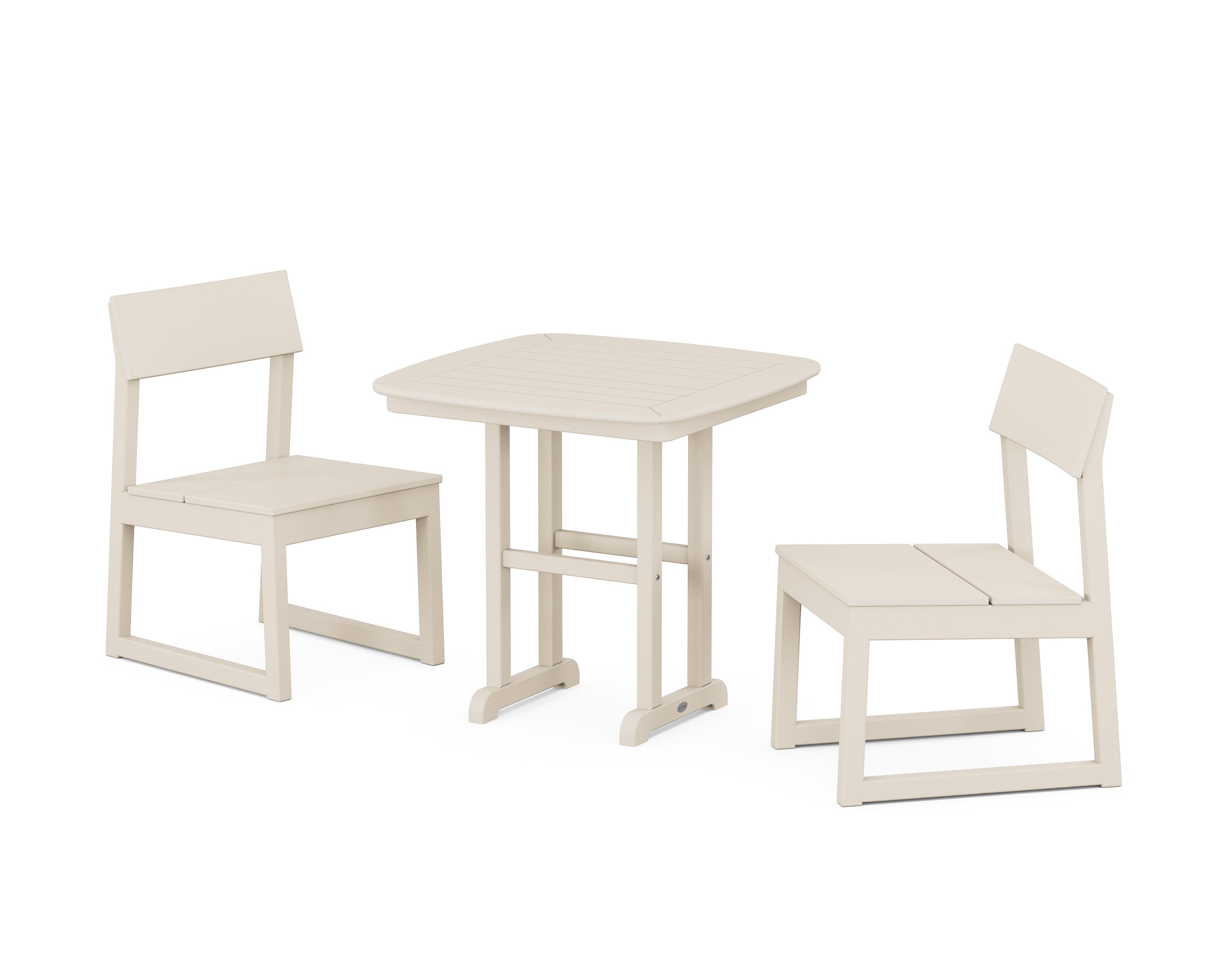 POLYWOOD® EDGE Side Chair 3-Piece Dining Set in Sand