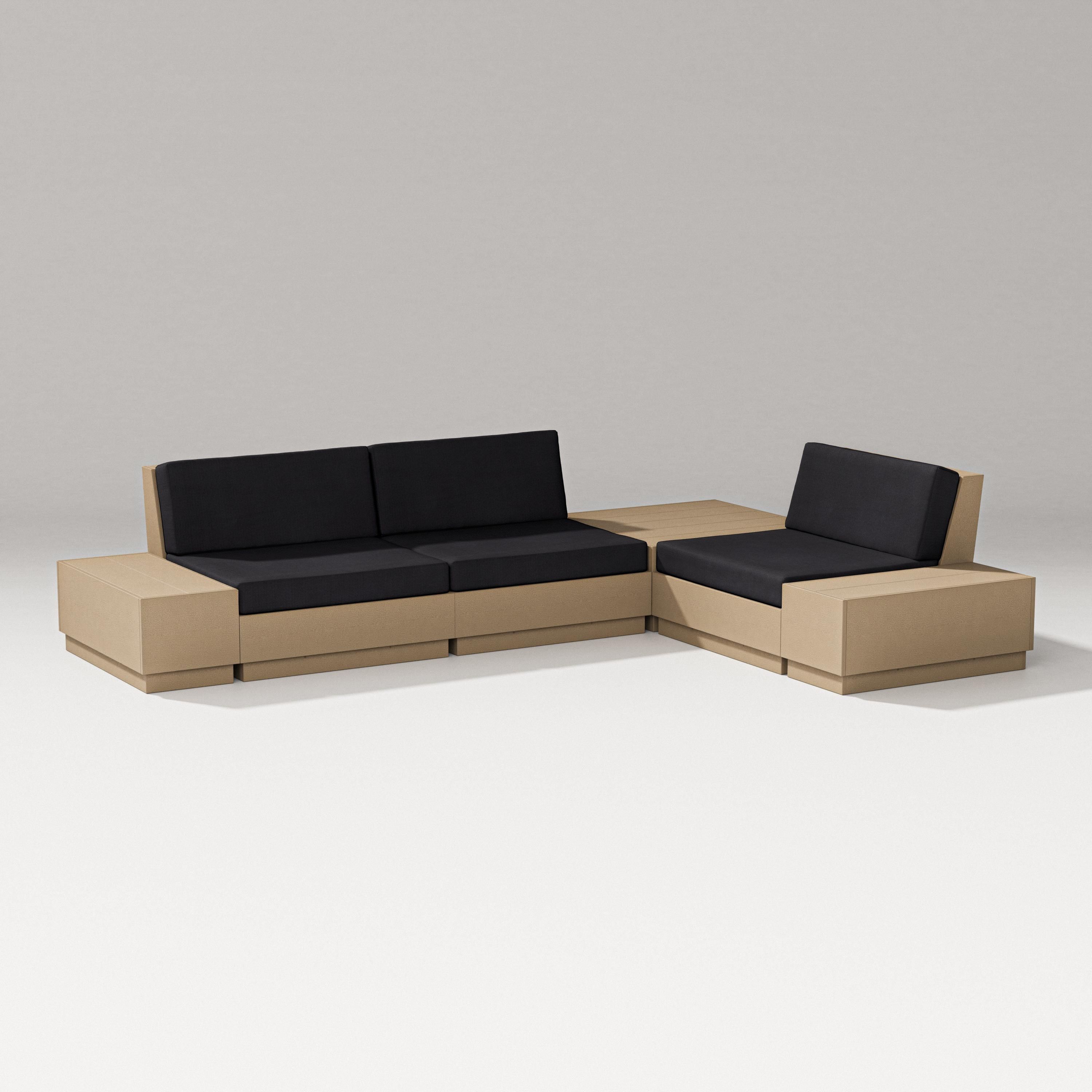 PW Designer Series Elevate 6-Piece Corner Sectional in Vintage Sahara / Midnight Linen