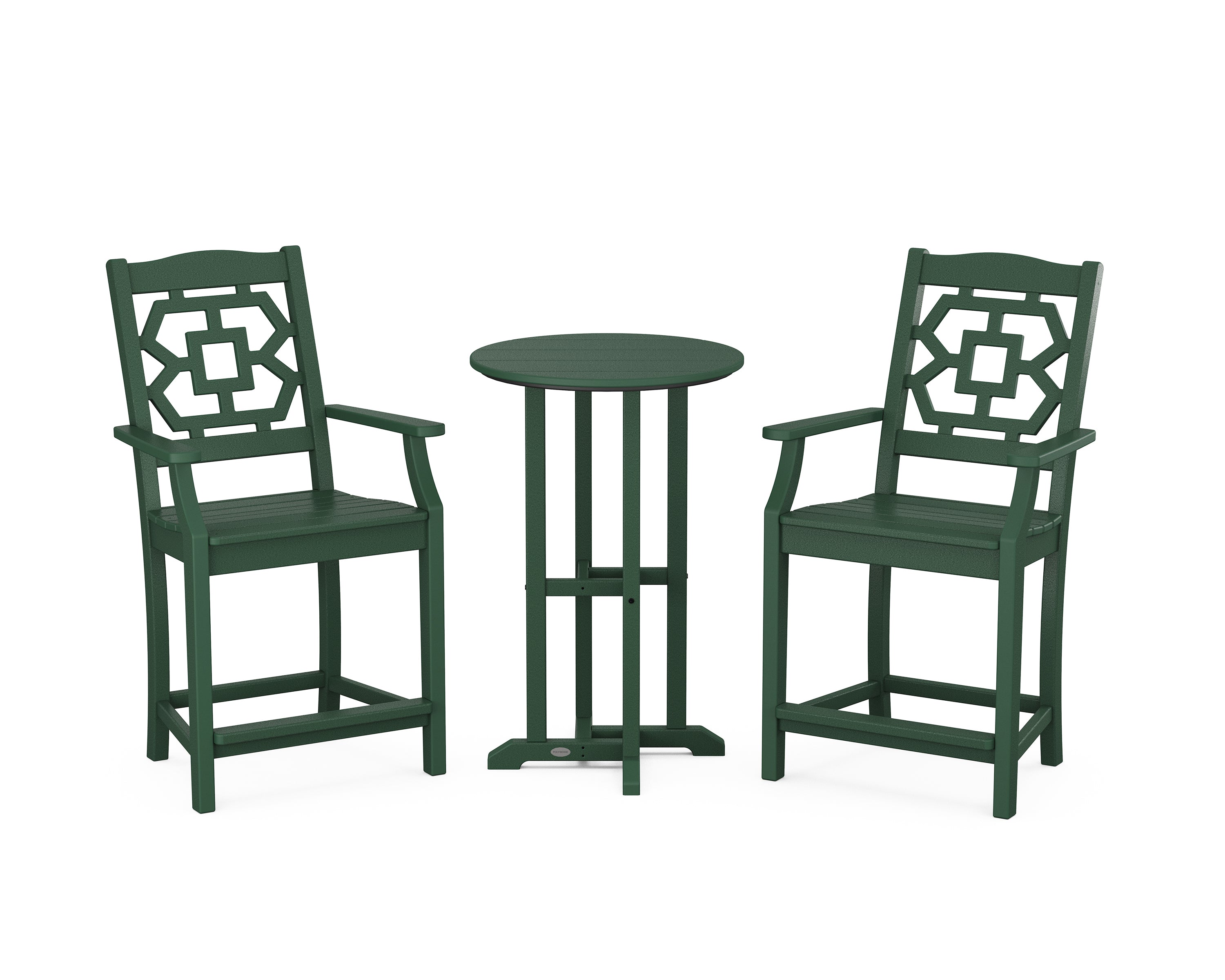 Martha Stewart by POLYWOOD® Chinoiserie 3-Piece Farmhouse Counter Set in Green