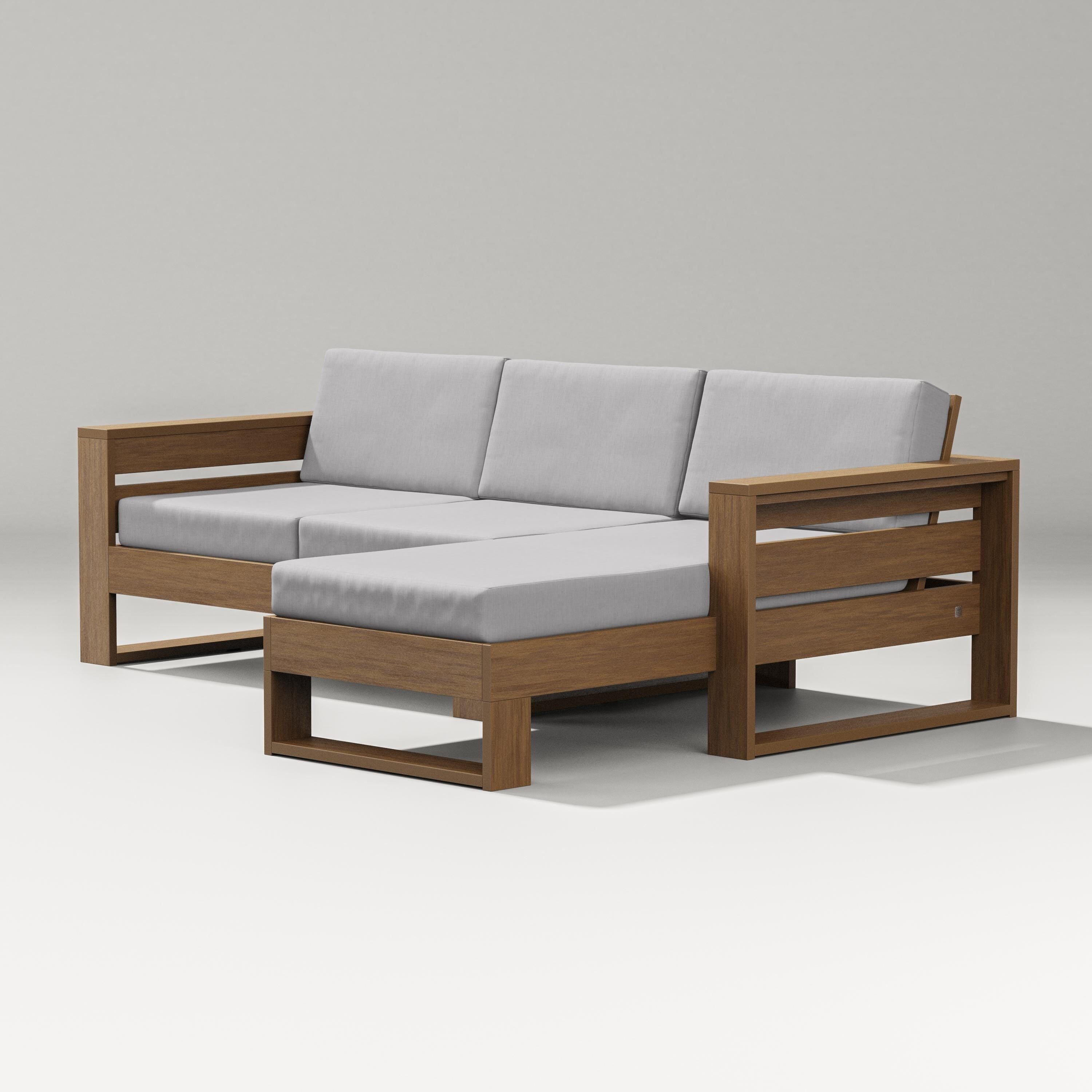 PW Designer Series Latitude Right Chaise Sectional in Natural / Granite