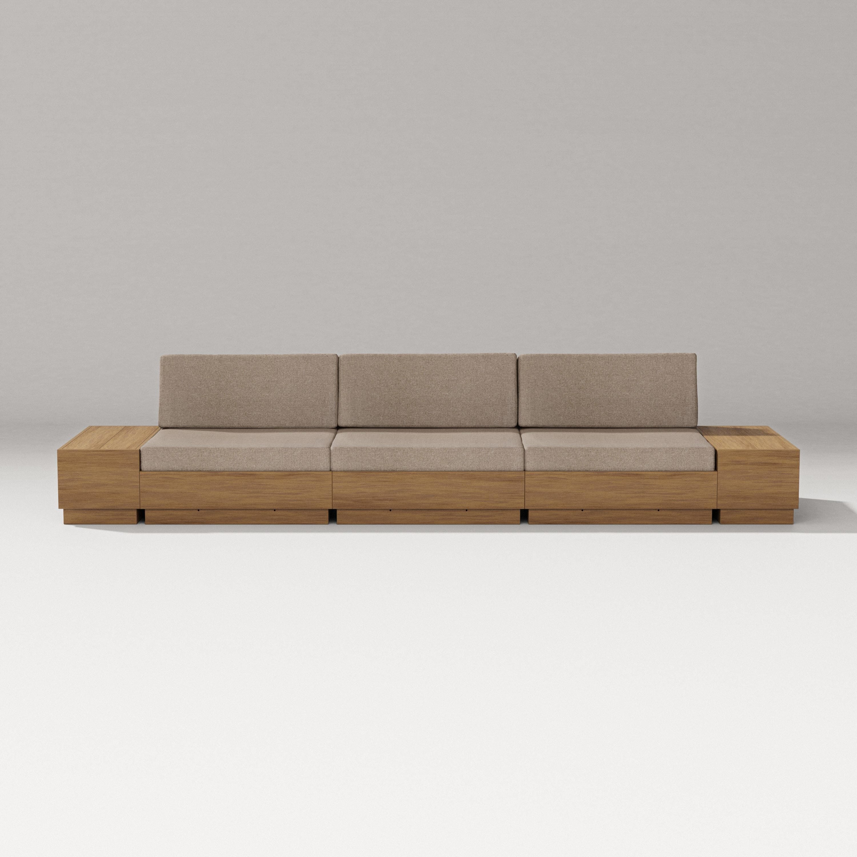 PW Designer Series Elevate Straight Sectional in Natural / Spiced Burlap