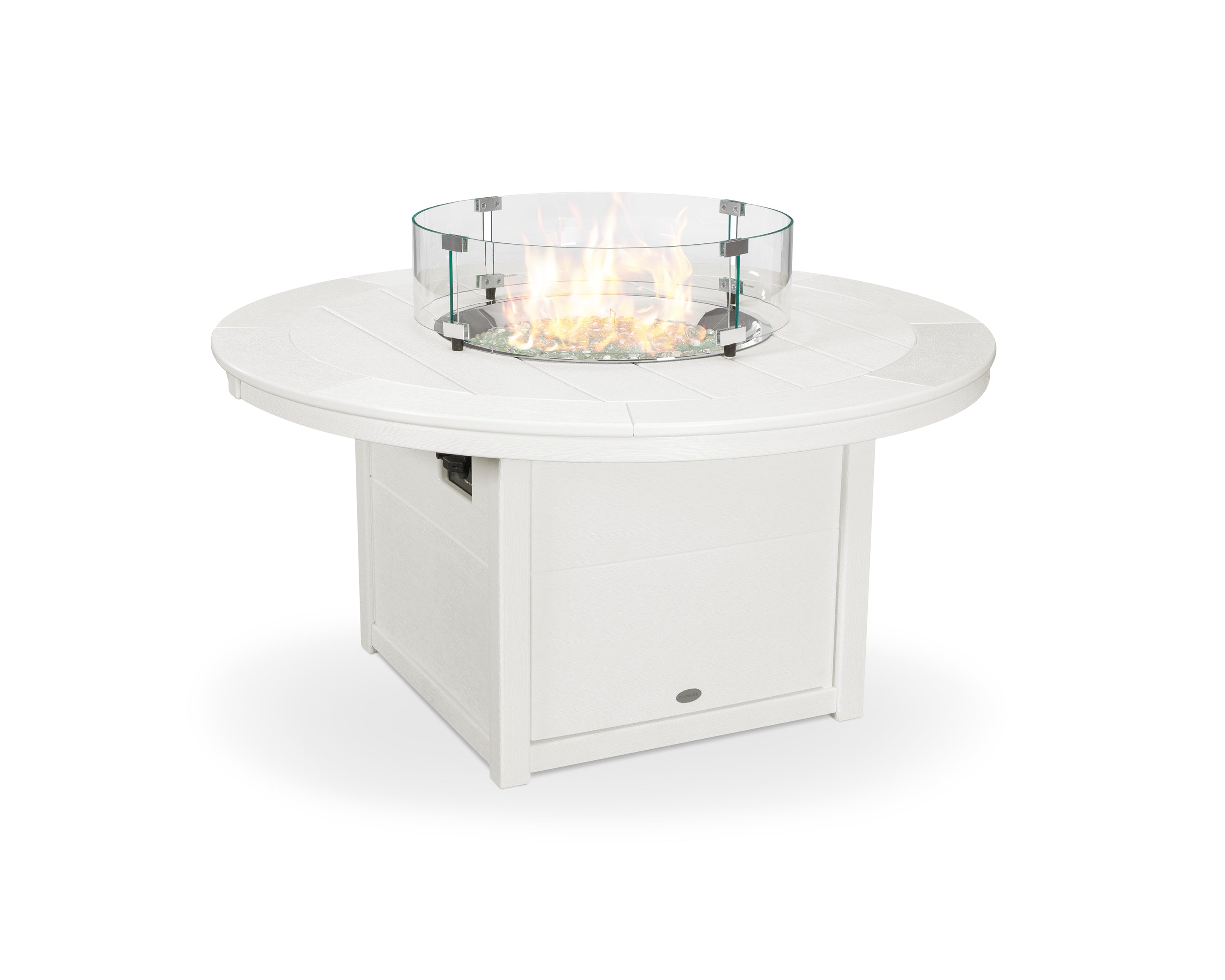 POLYWOOD® Round 48" Fire Pit Table in Vintage White