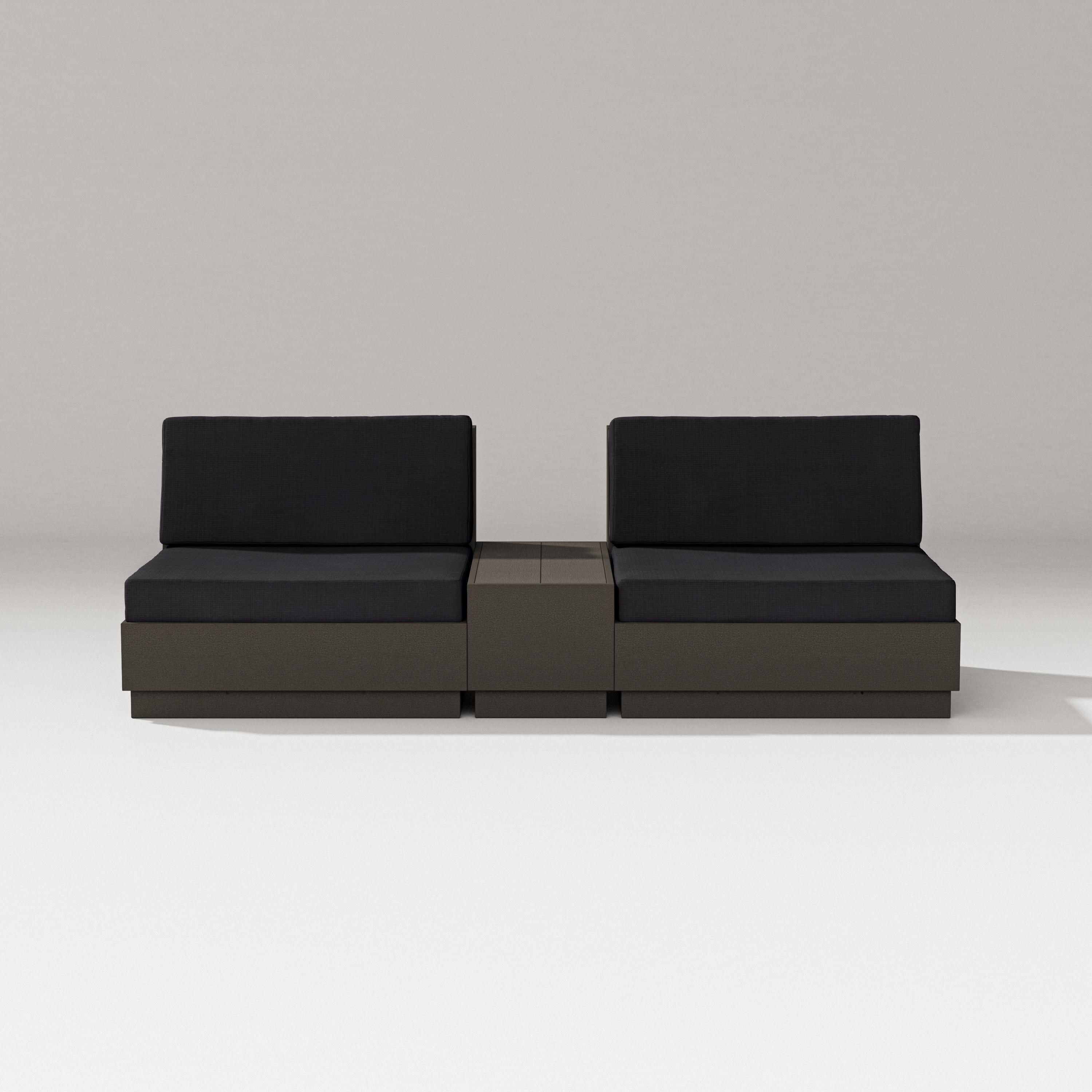 PW Designer Series Elevate Lounge Chair Set in Vintage Coffee / Midnight Linen