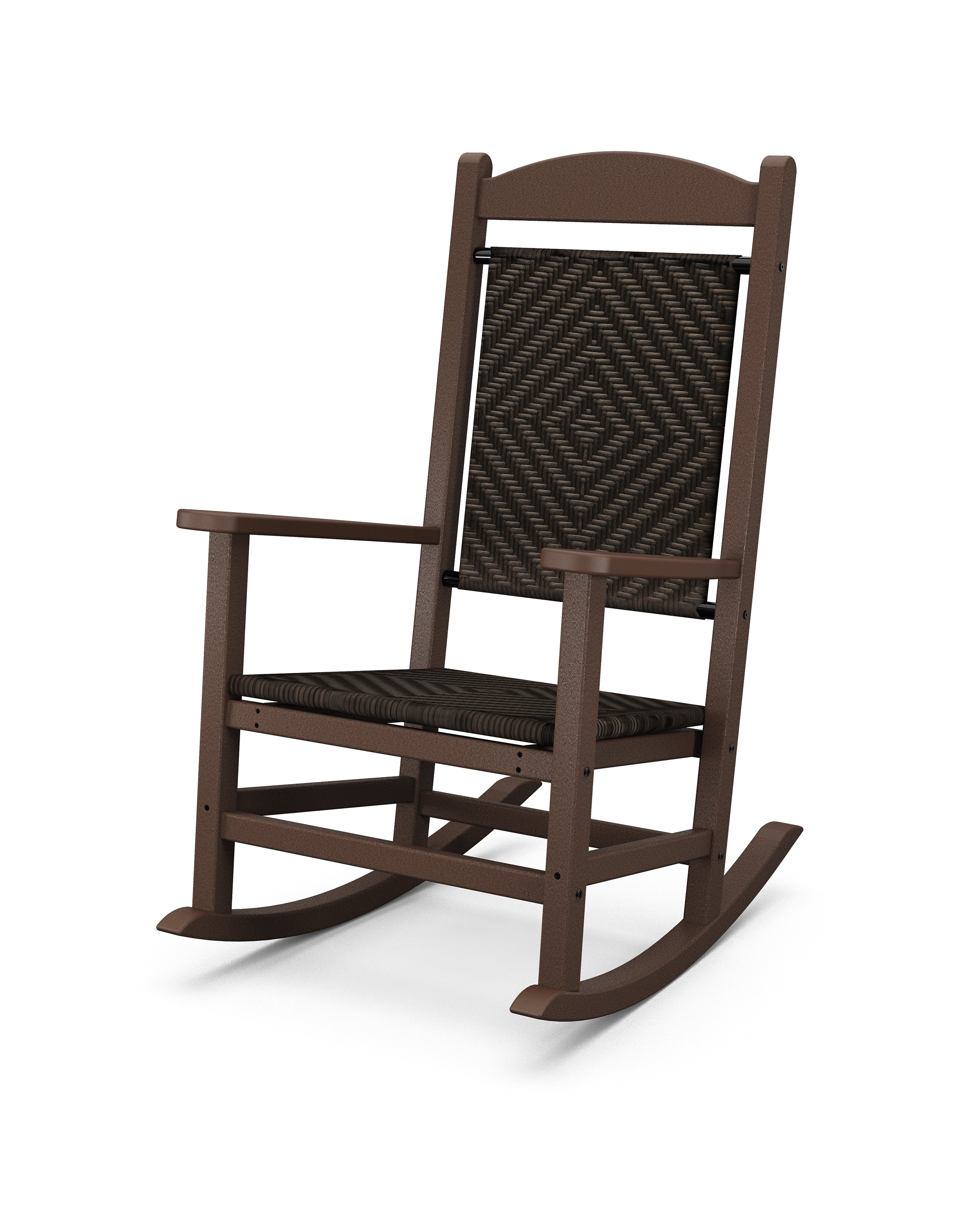 POLYWOOD® Presidential Woven Rocking Chair in Mahogany / Cahaba