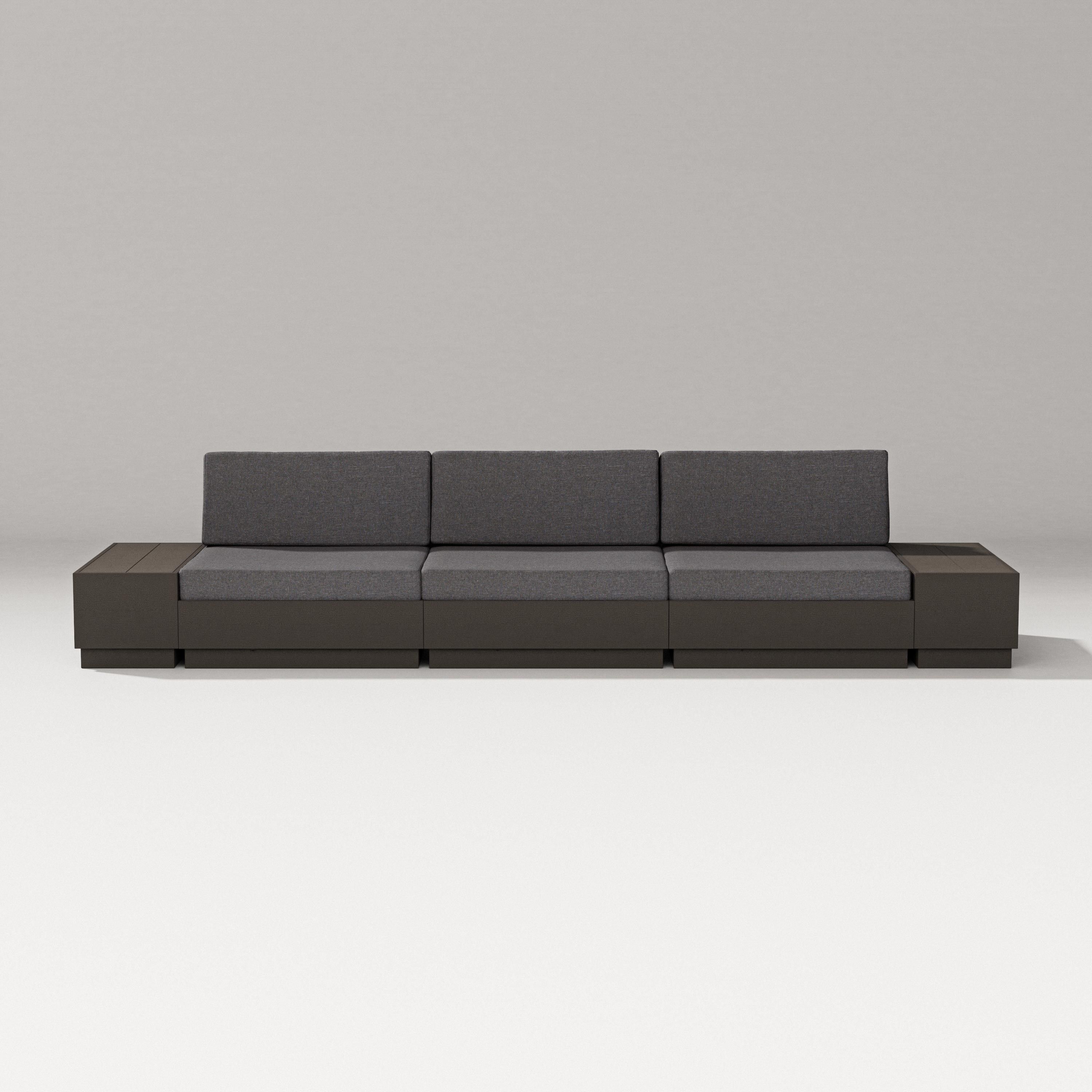 PW Designer Series Elevate Straight Sectional in Vintage Coffee / Ash Charcoal