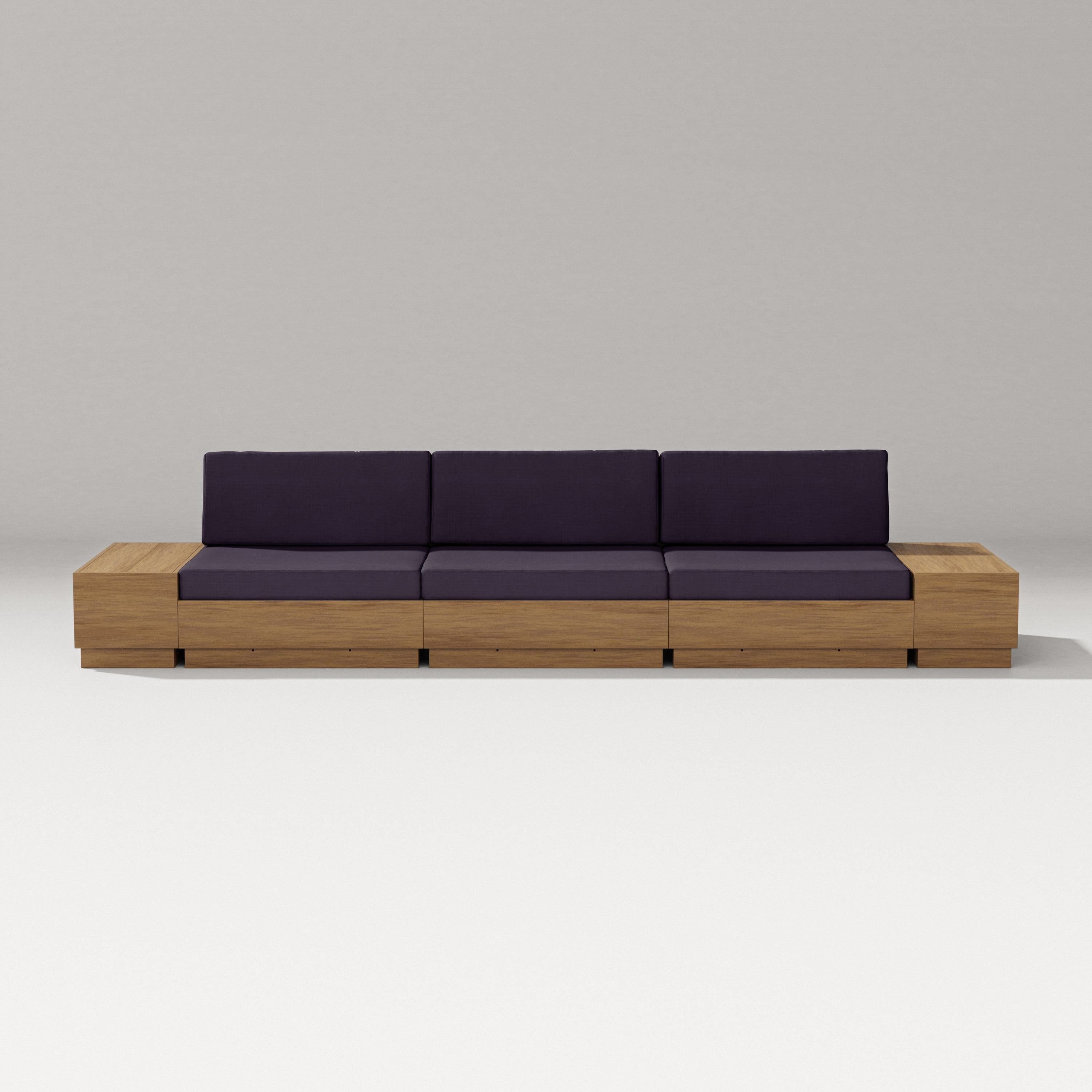 PW Designer Series Elevate Straight Sectional in Natural / Navy Linen