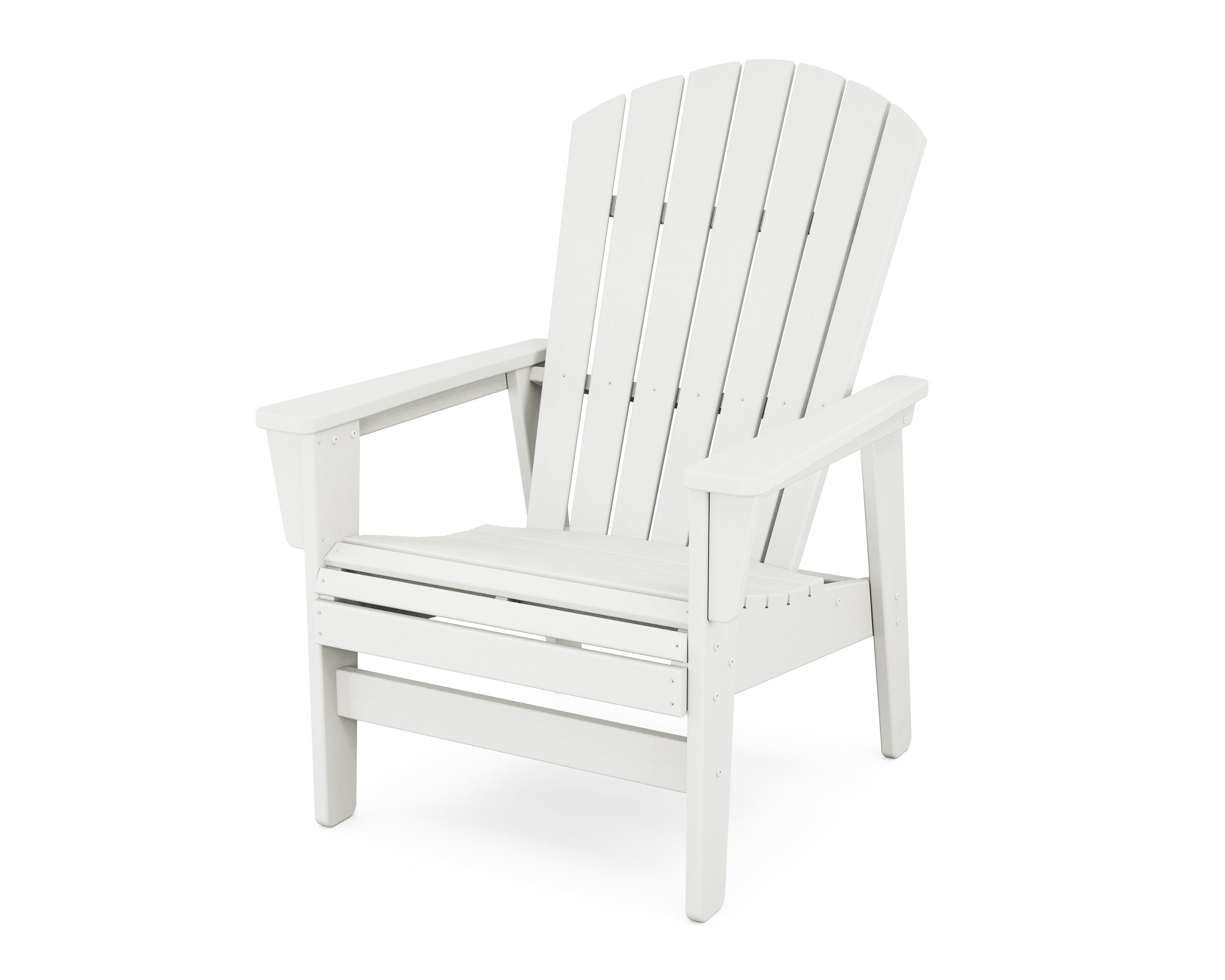 POLYWOOD Nautical Grand Upright Adirondack Chair in Vintage White