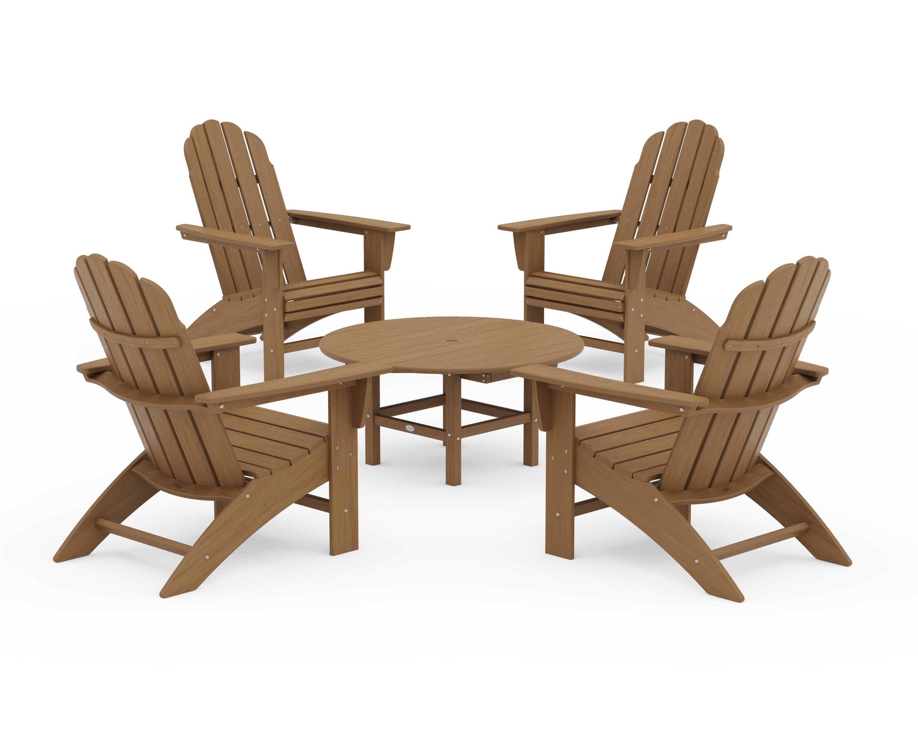 POLYWOOD Vineyard 5-Piece Oversized Adirondack Set in Natural