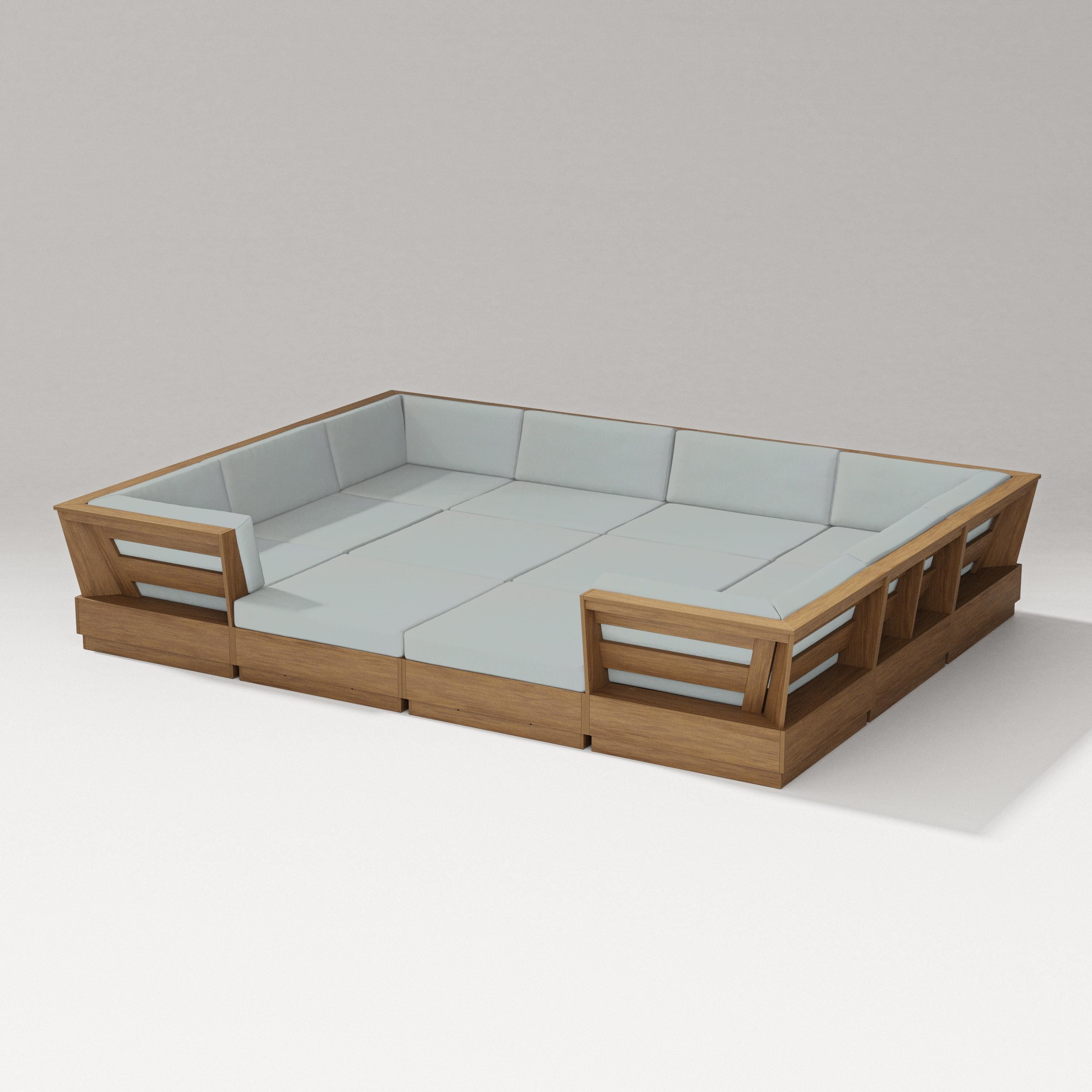 PW Designer Series Elevate 12-Piece Pit Sectional in Natural / Spa