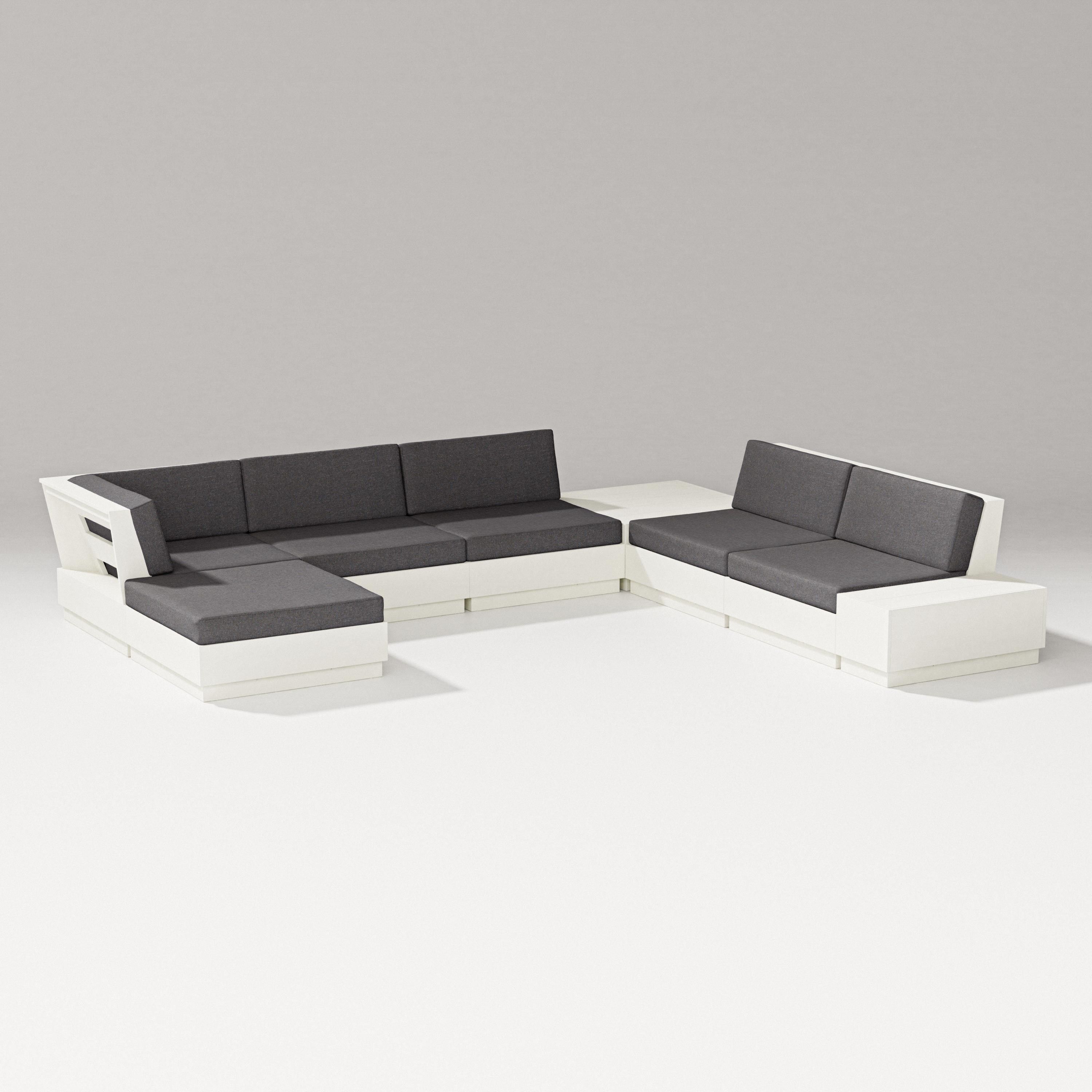 PW Designer Series Elevate 8-Piece Corner Sectional in Vintage White / Ash Charcoal