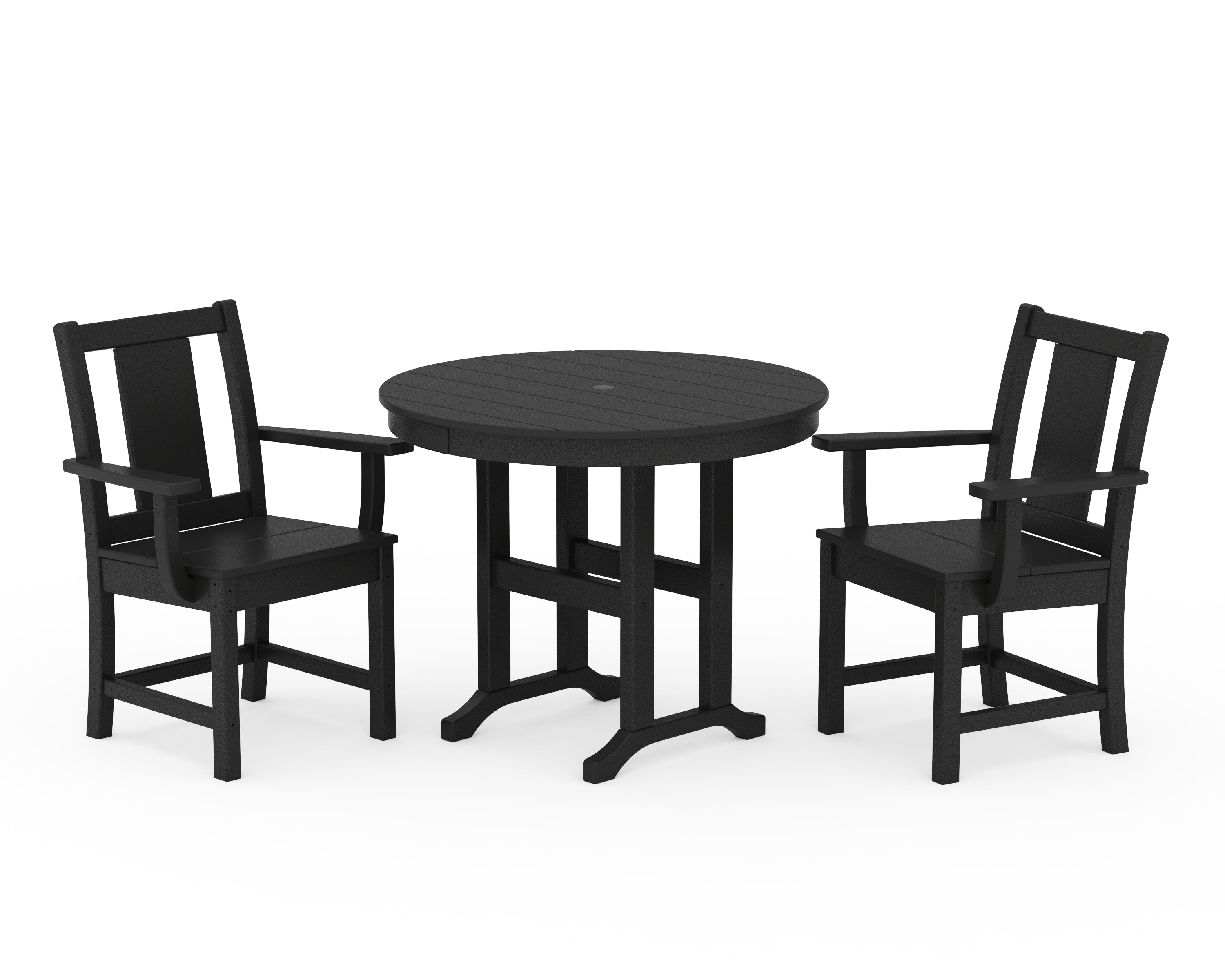 POLYWOOD Prairie 3-Piece Farmhouse Dining Set in Black