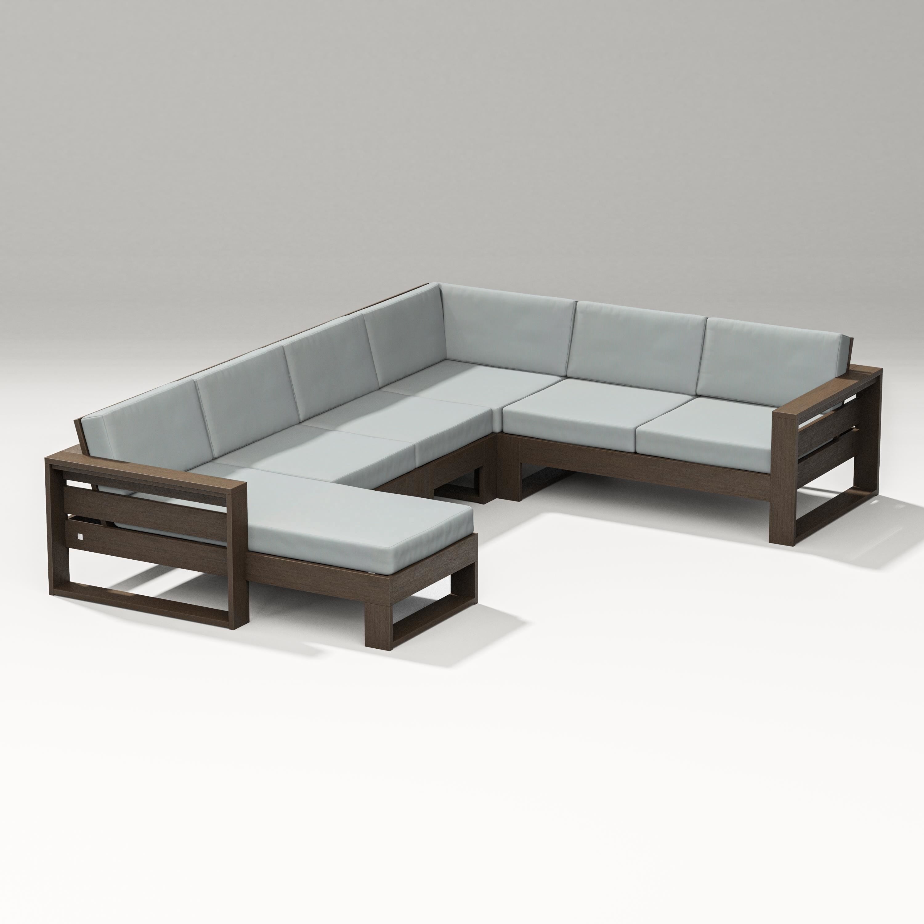 PW Designer Series Latitude Corner Sectional with Left Chaise in Kona / Spa