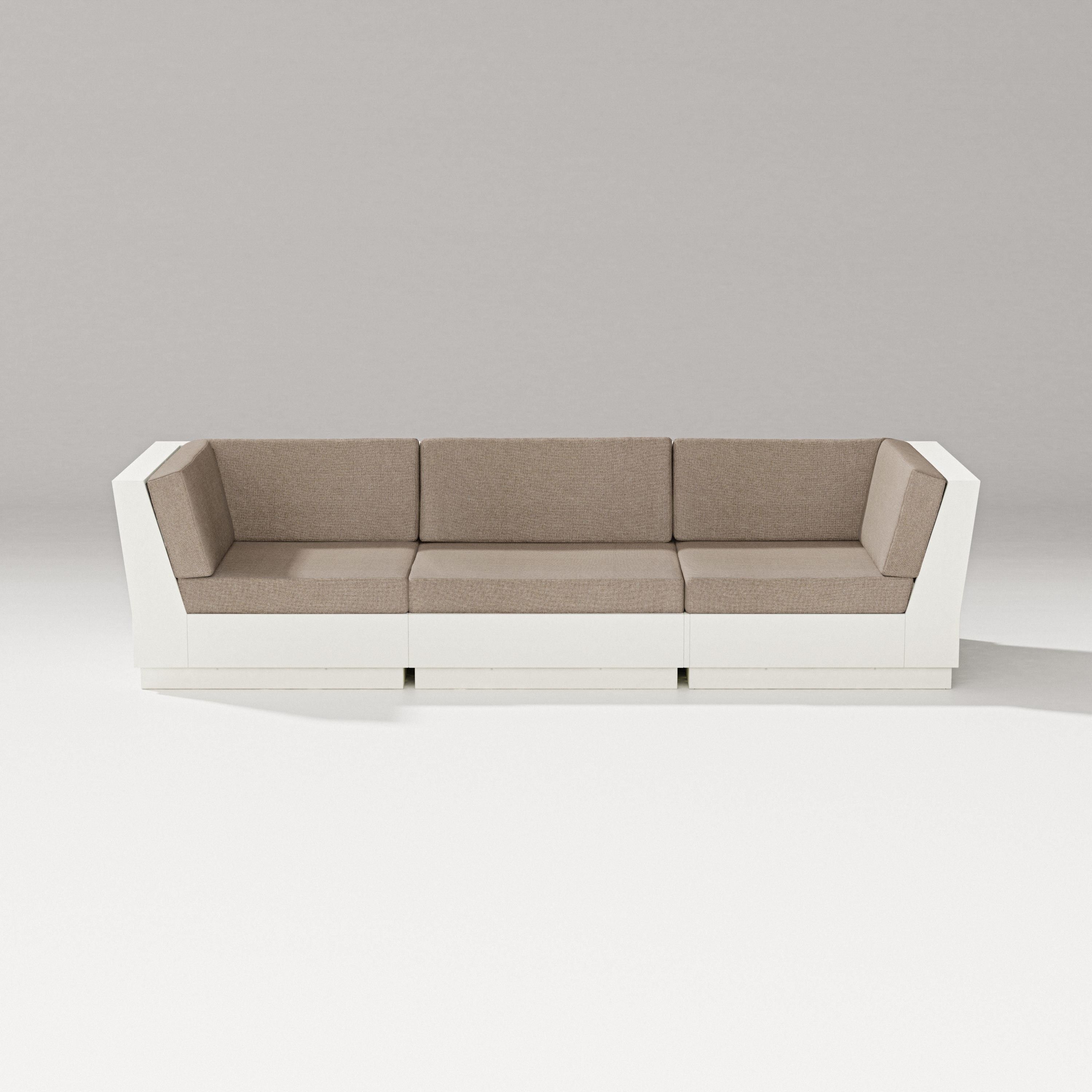 PW Designer Series Elevate Sofa Sectional in Vintage White / Spiced Burlap