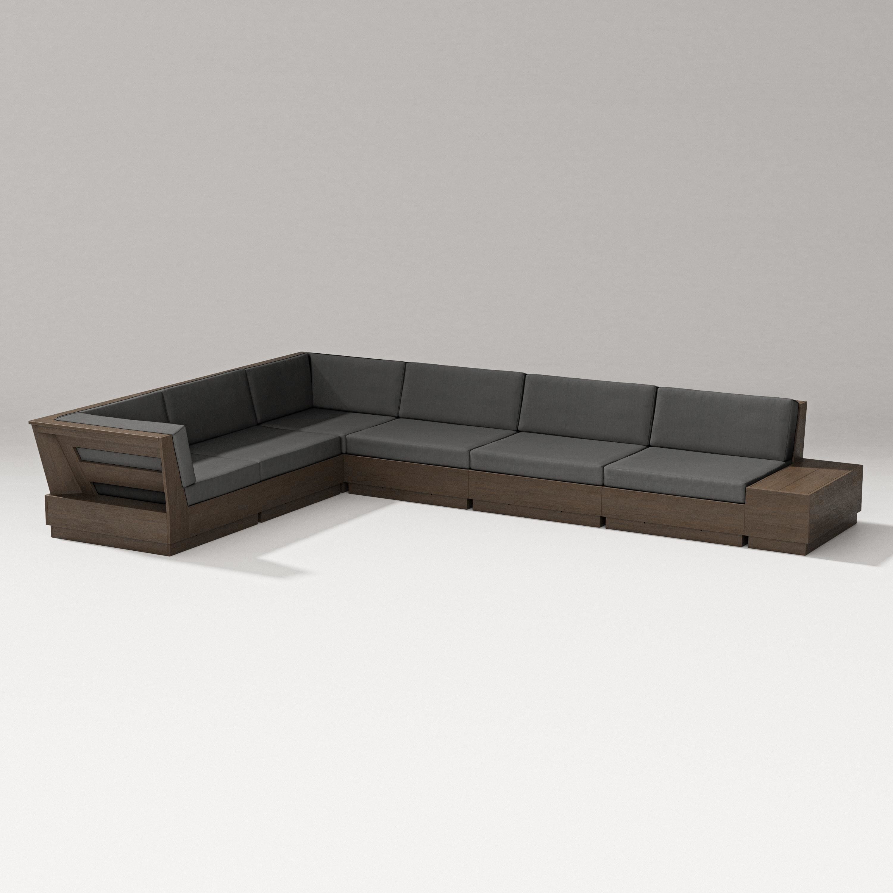 PW Designer Series Elevate 7-Piece Corner Sectional in Kona / Spectrum Carbon