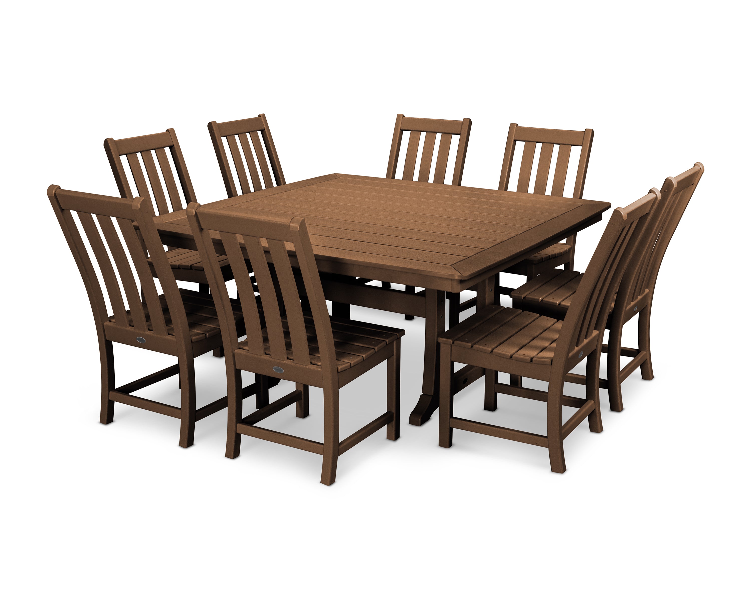 POLYWOOD Vineyard 9-Piece Dining Set in Teak