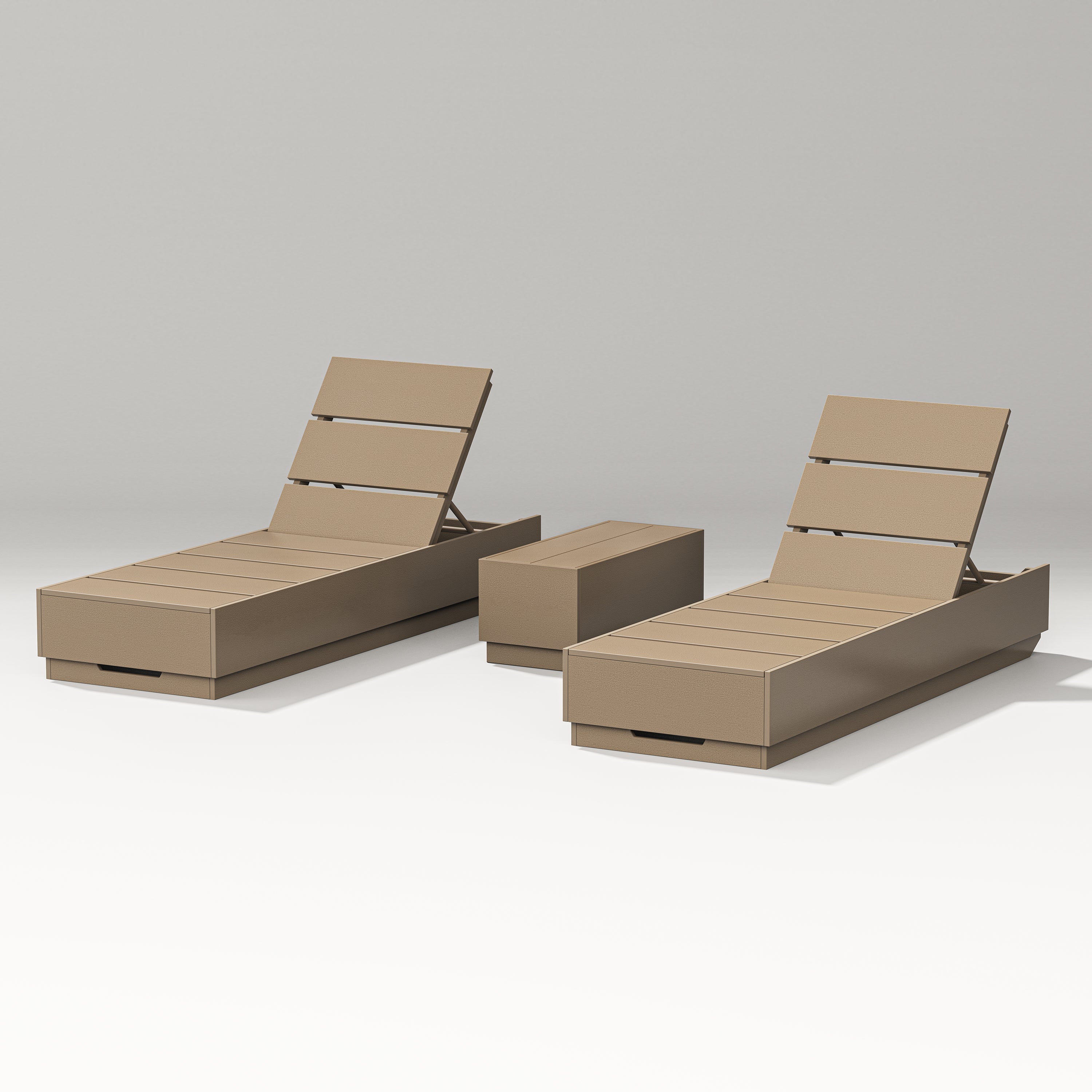 POLYWOOD Designer Series Elevate 3-Piece Chaise Lounge Set in Vintage Sahara
