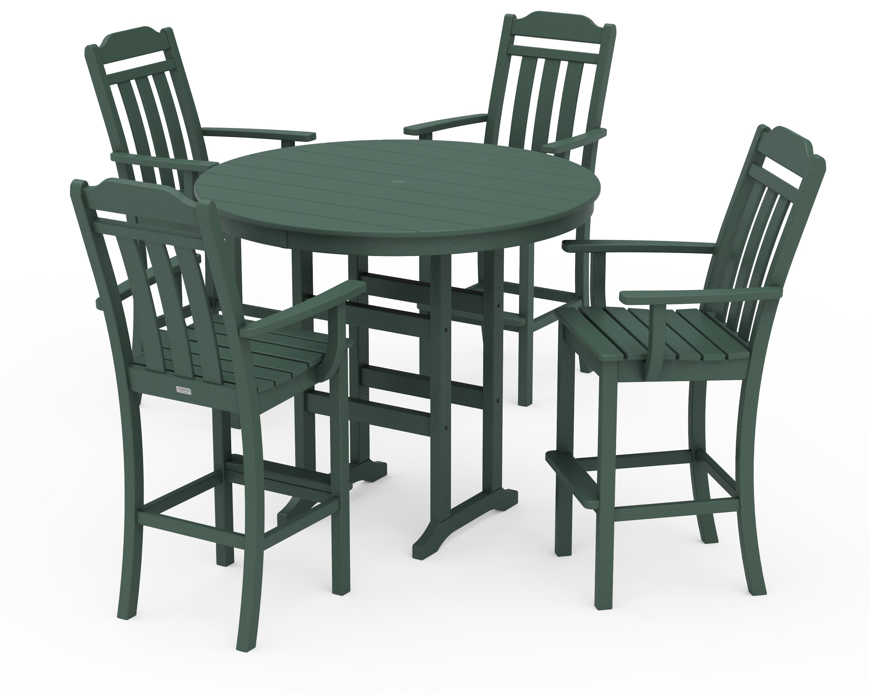 Country Living Cottage 5-Piece Round Farmhouse Bar Set in Green