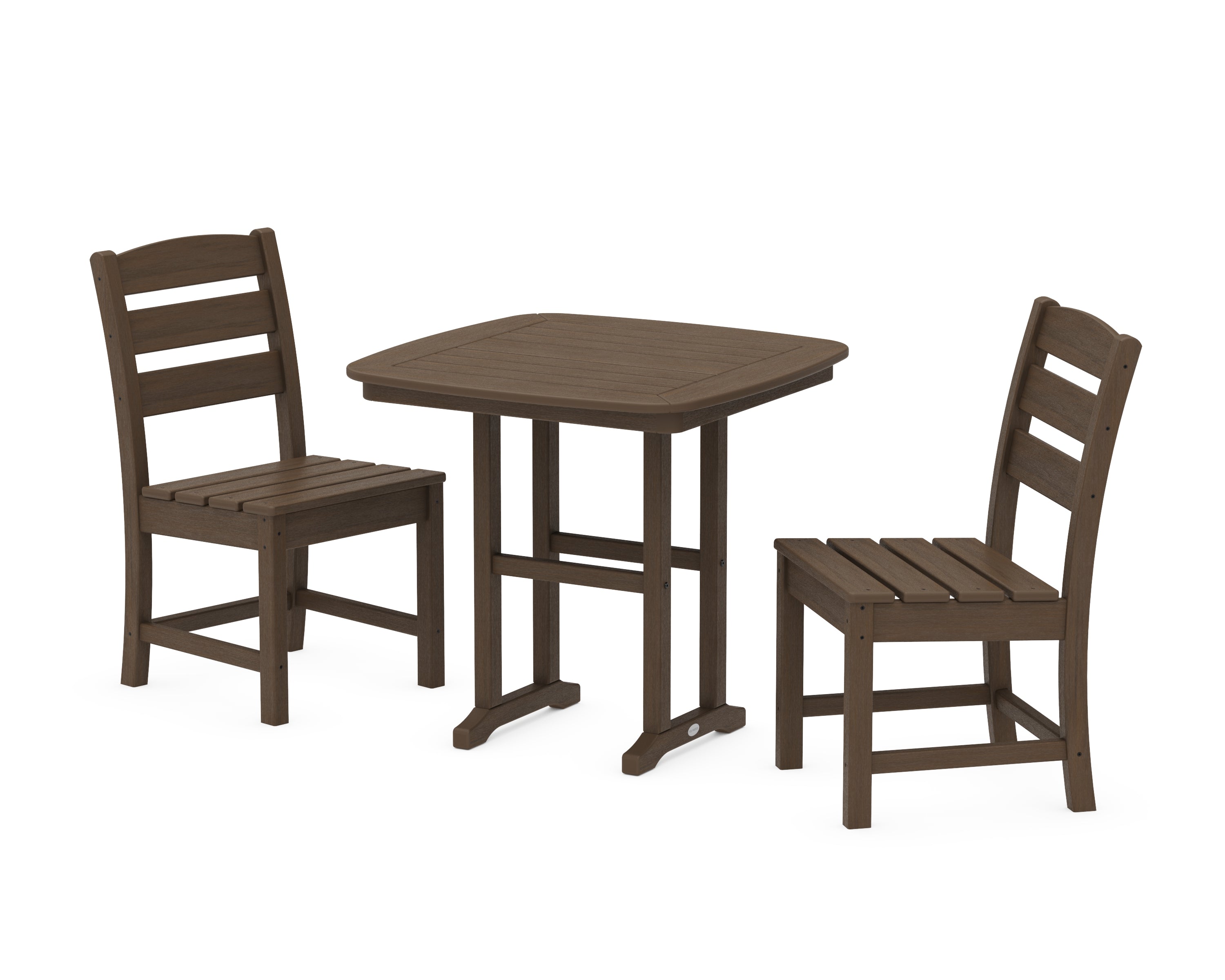 POLYWOOD Lakeside Side Chair 3-Piece Dining Set in Kona
