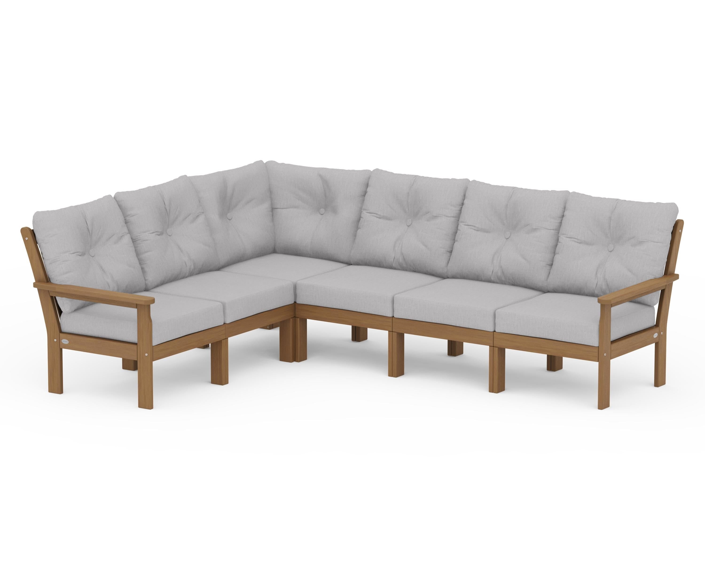 POLYWOOD Vineyard 6-Piece Sectional in Natural / Granite
