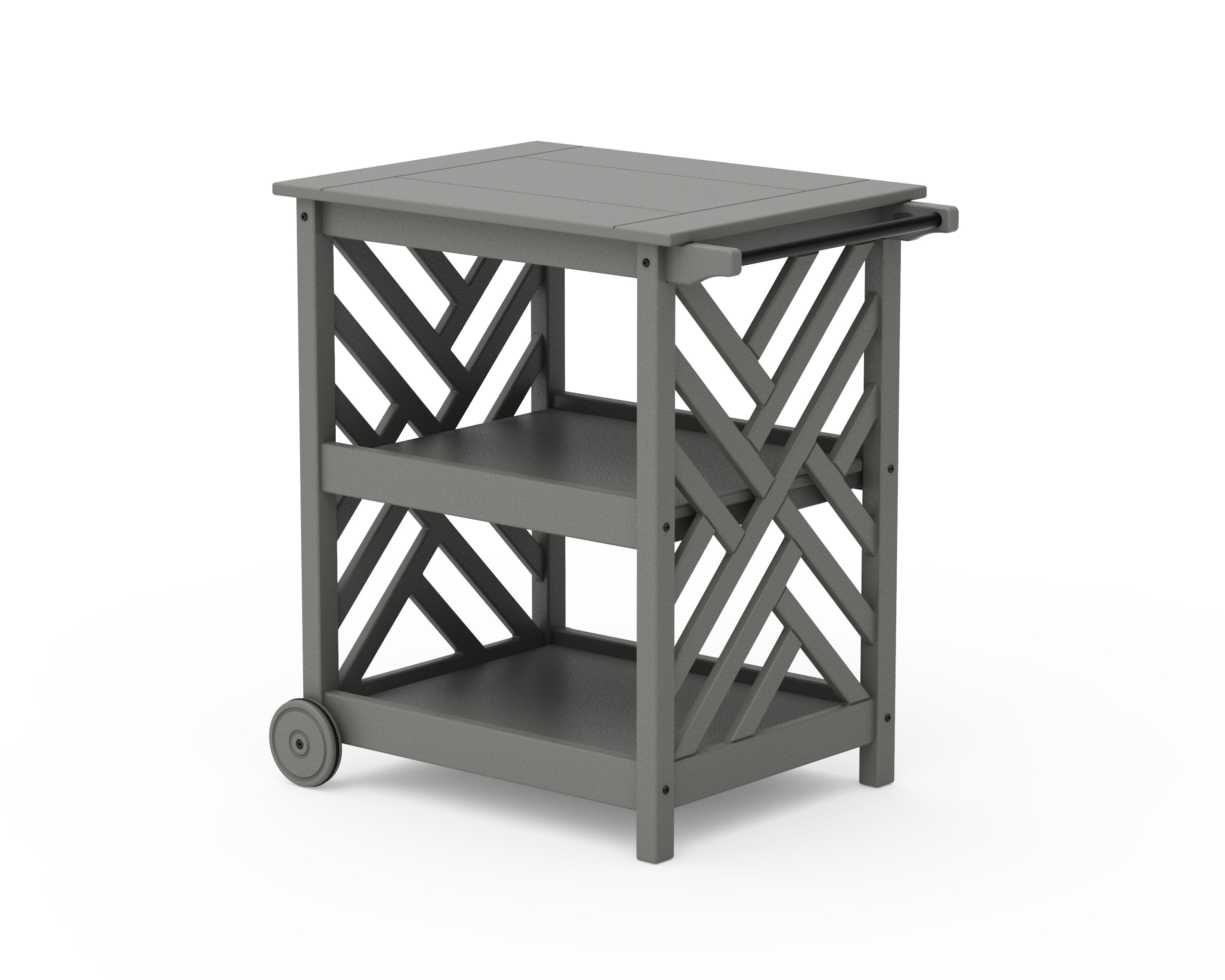 POLYWOOD Chippendale Bar Cart in Slate Grey