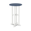 POLYWOOD Contempo 24" Round Bar Table in White / Navy