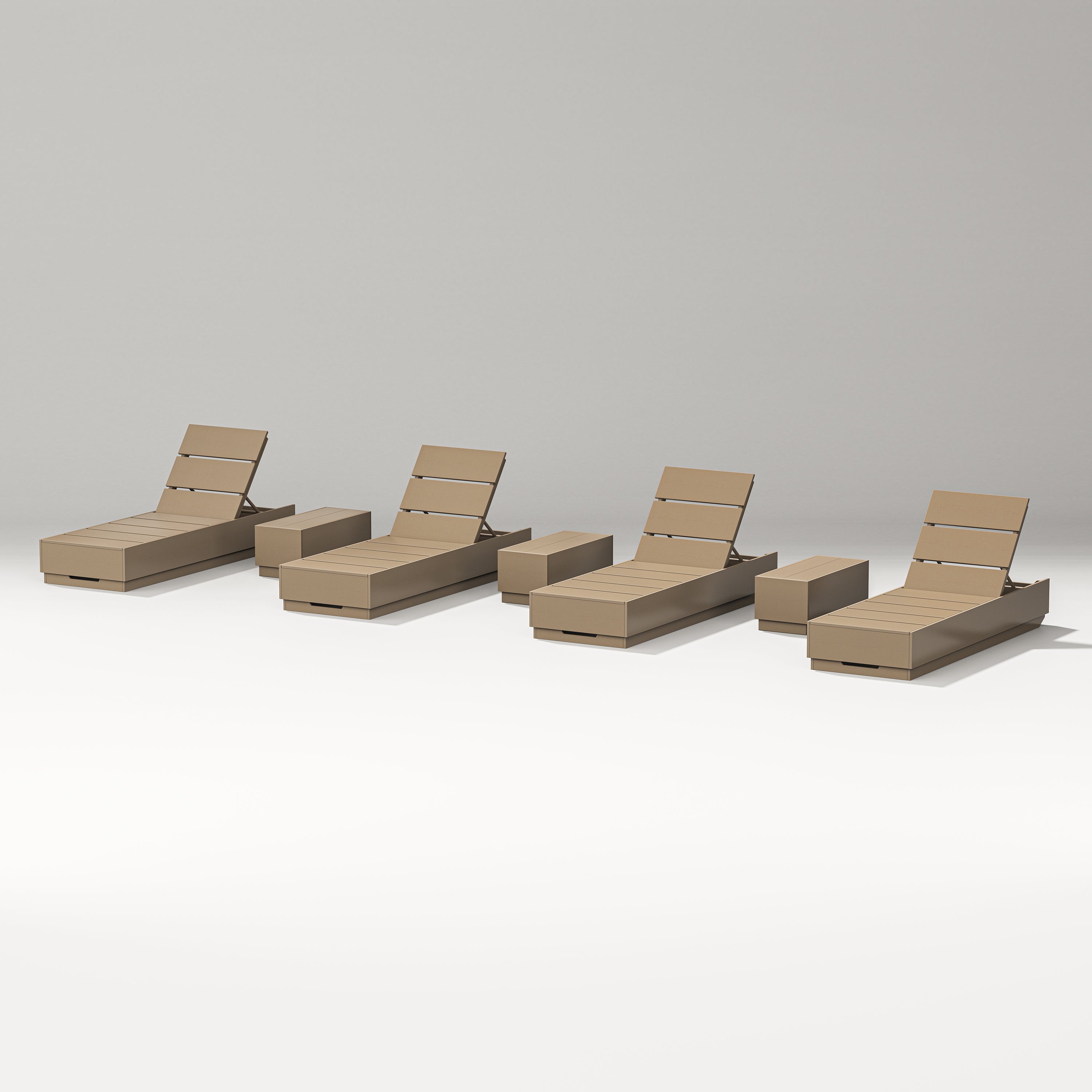 POLYWOOD Designer Series Elevate 7-Piece Chaise Lounge Set in Vintage Sahara